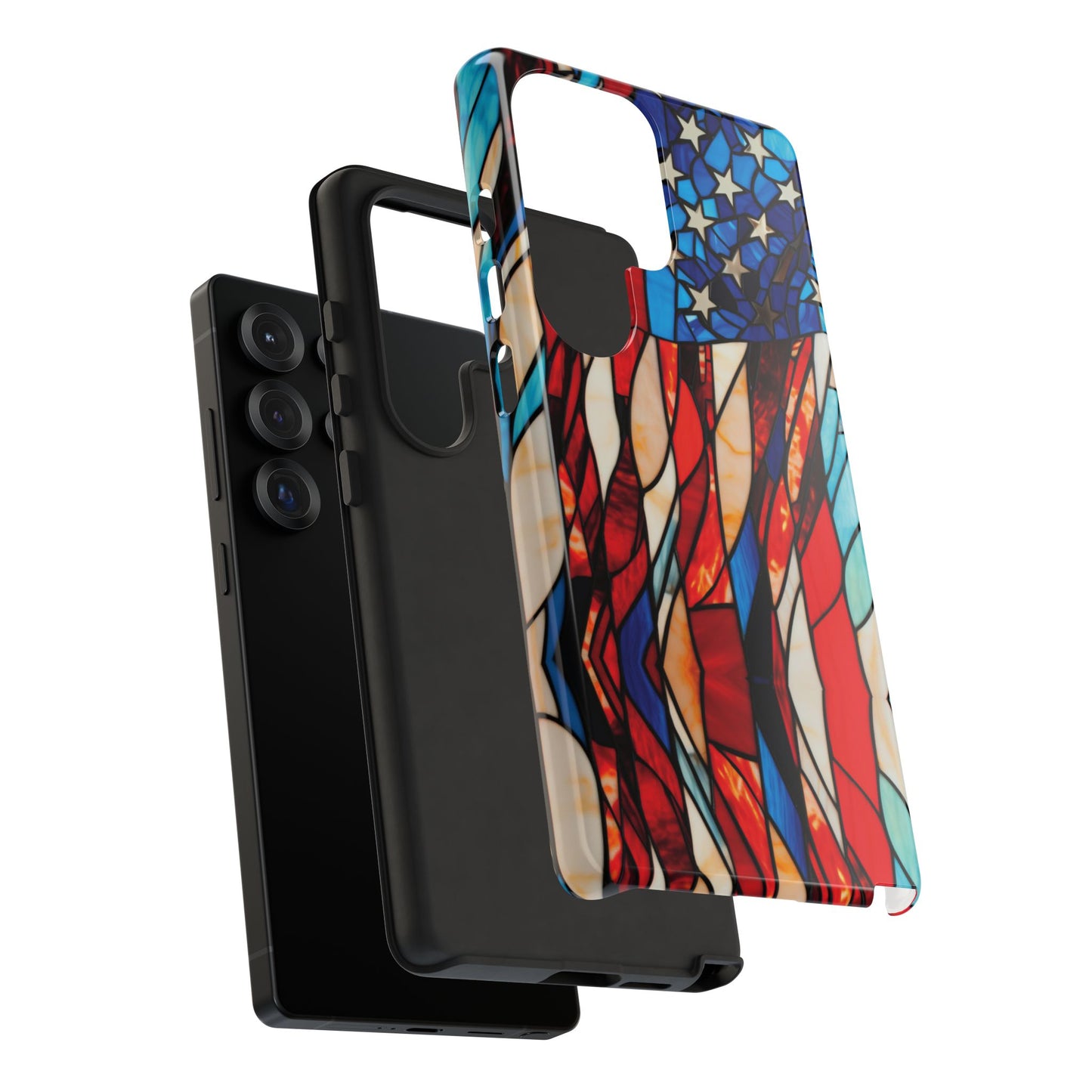 American Flag Stained Glass Patriotic Tough Phone Case