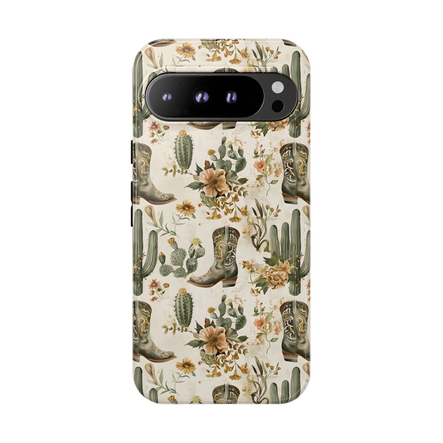 Sage Boots and Flowers Phone Case