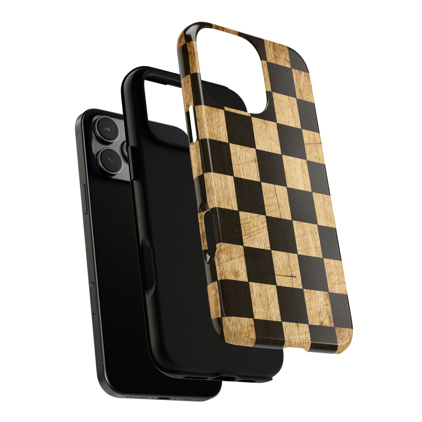 Checkered Rustic Wood Tough Phone Case