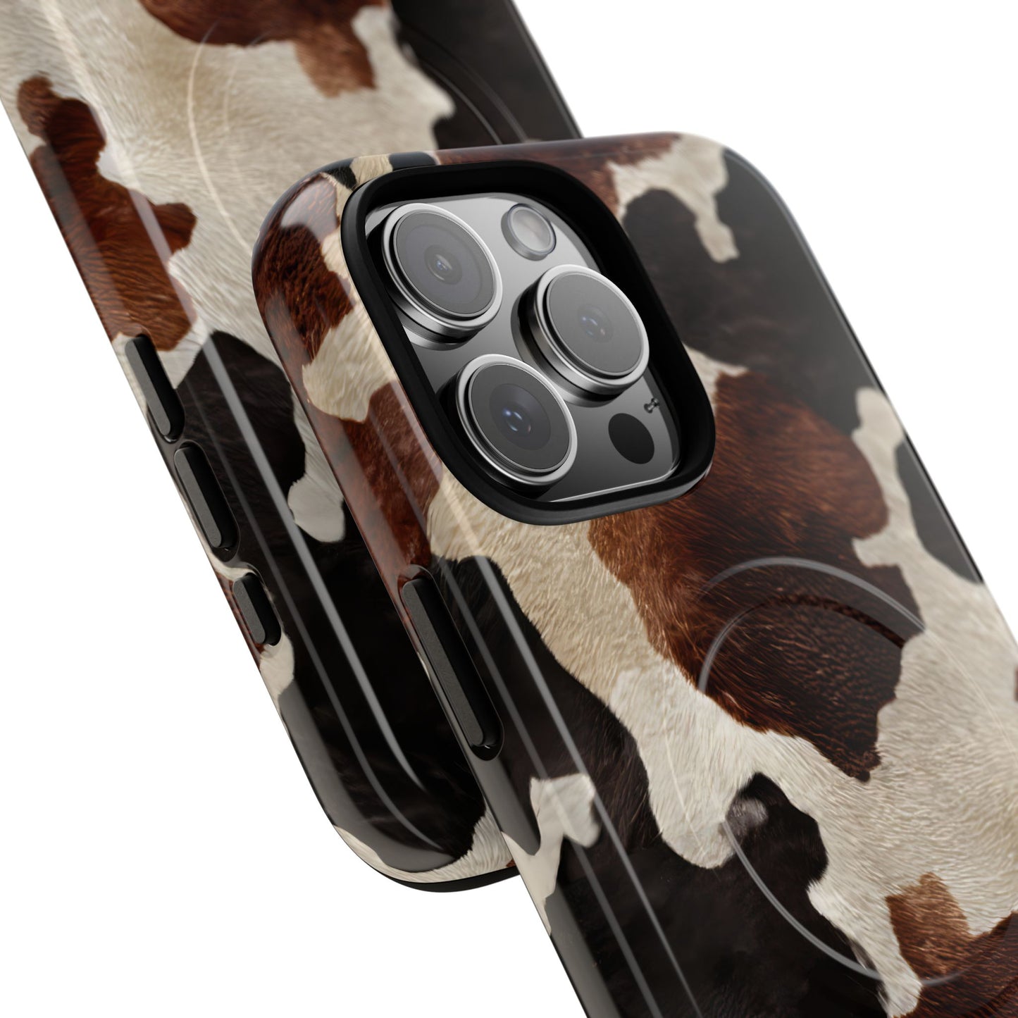 Brown + Black Cowhide Magnetic Case
