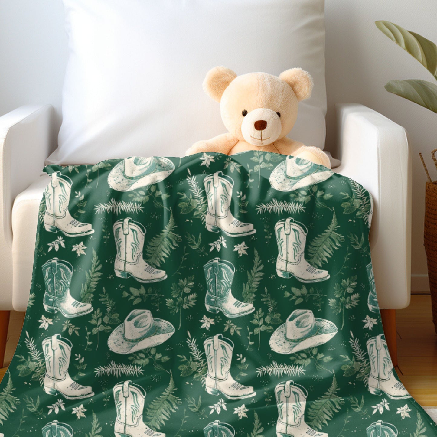 Greenery Boots Blanket