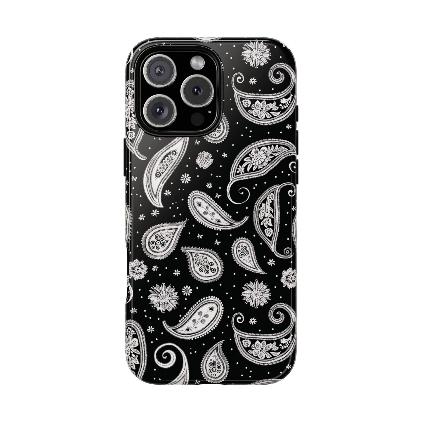 Black White Paisley Tough Phone Case