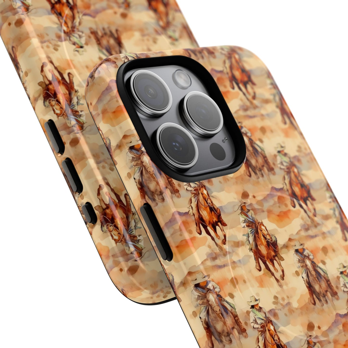 Western Horse Pattern Magnetic Case