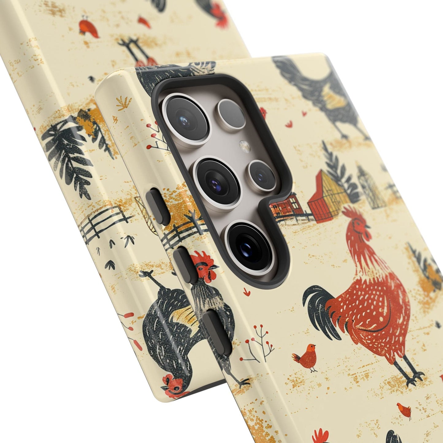 Red Black Chickens Phone Case