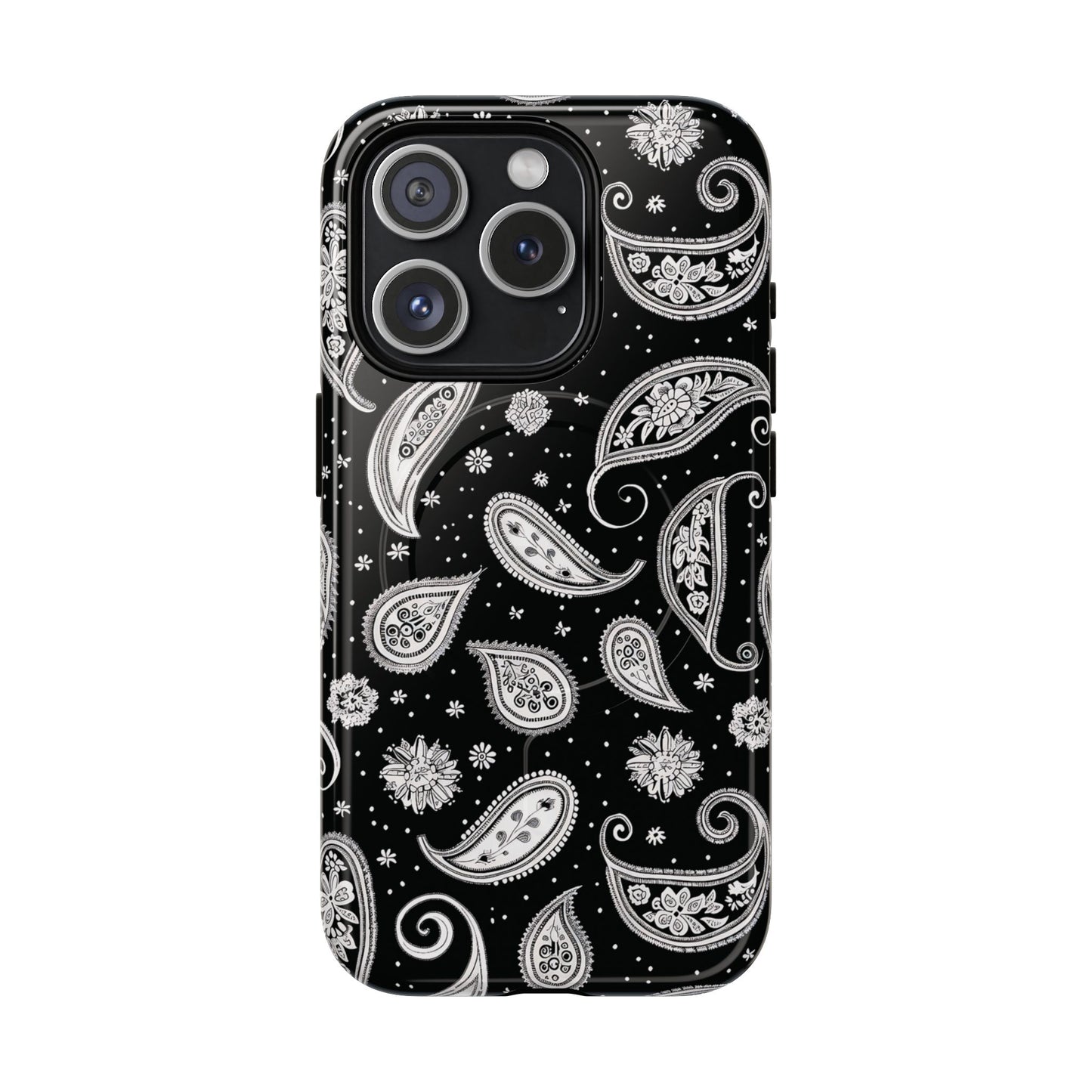 Black White Paisley Magnetic Case
