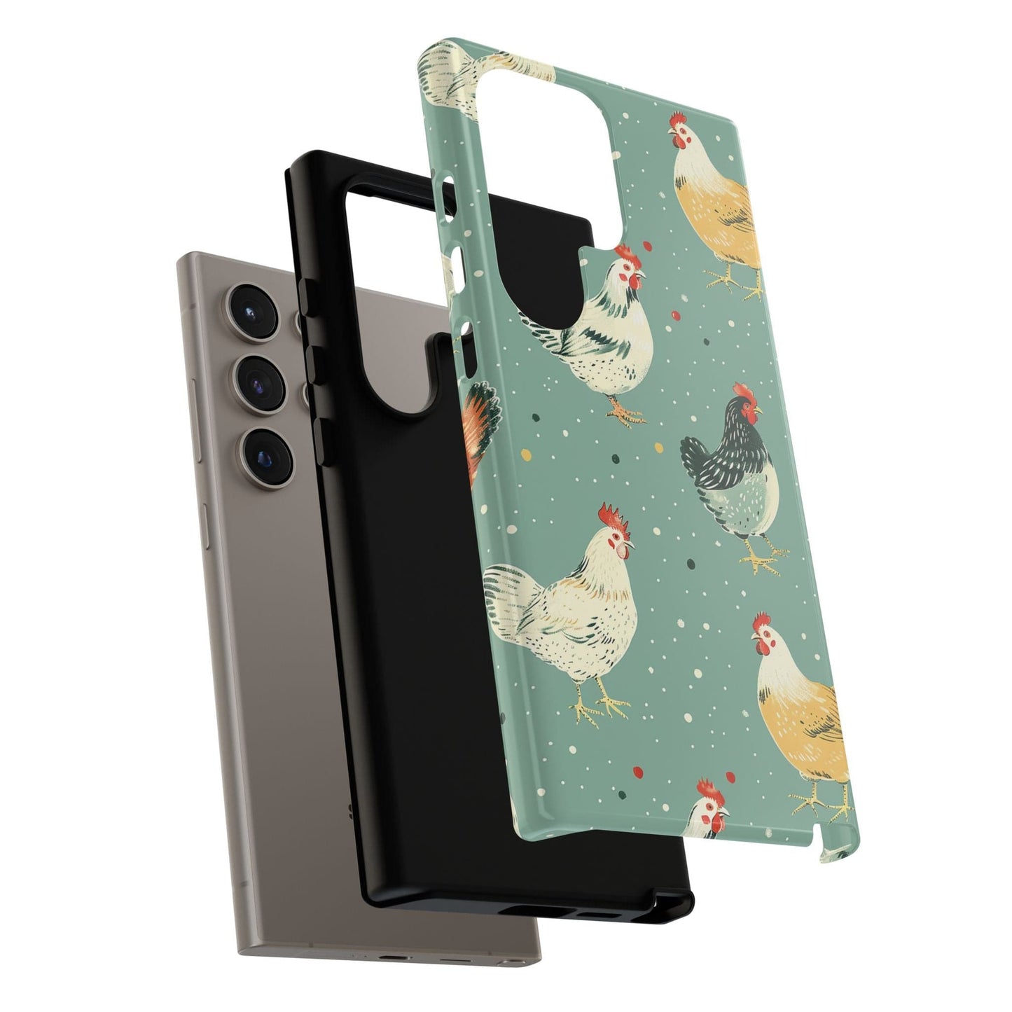 Green Polka Dot Chickens Phone Case