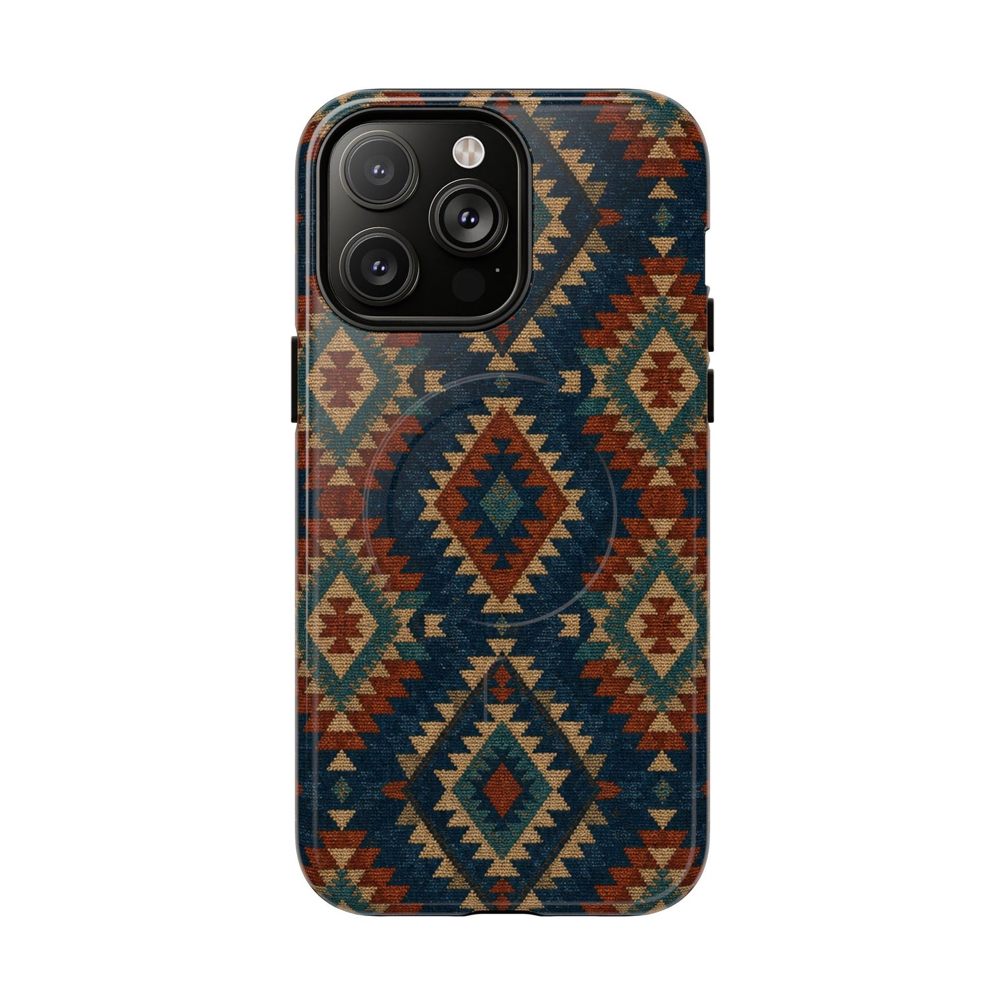Navy Aztec Magnetic Case