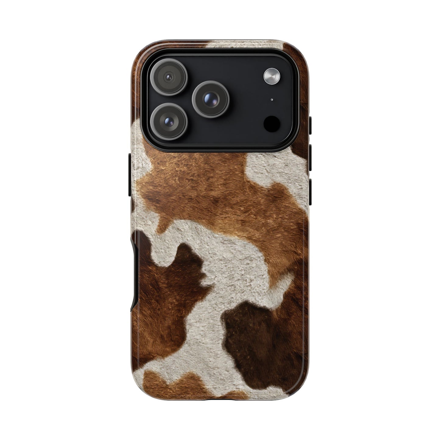 Two-Tone Brown Cowhide Tough Phone Case
