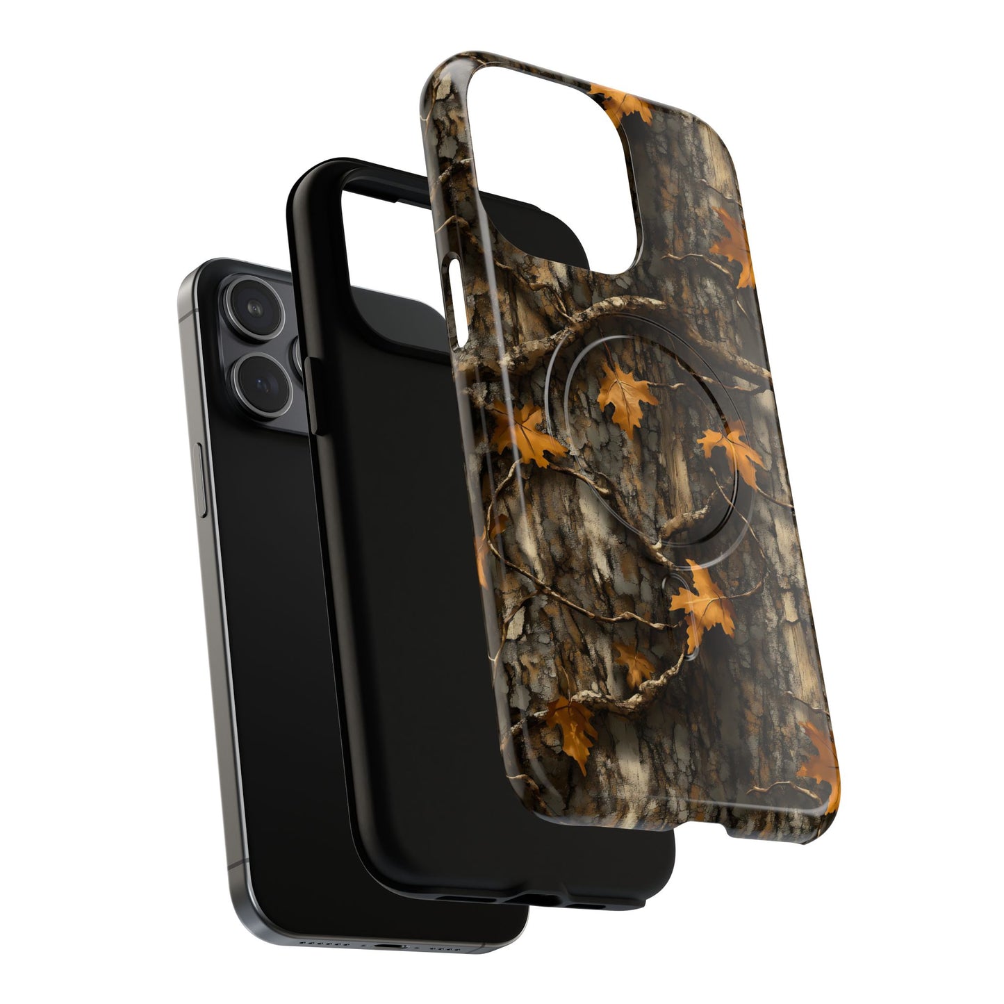 Orange Leaf Tree Camo Magnetic Case