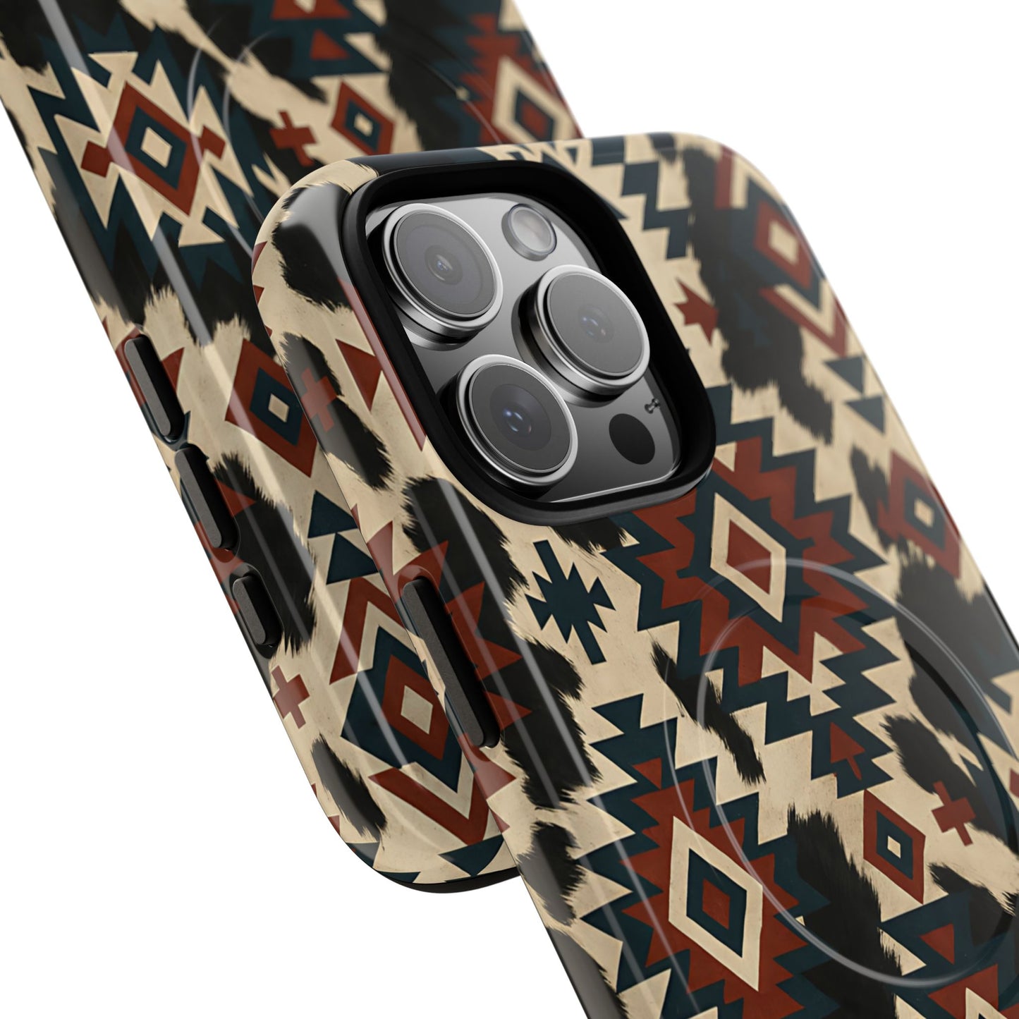 Rust Aztec + Cowhide Magnetic Case