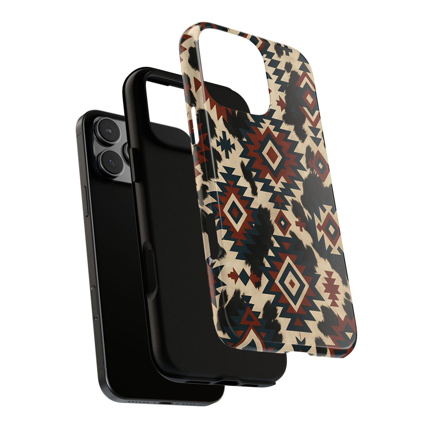 Rust Aztec + Cowhide Tough Phone Case