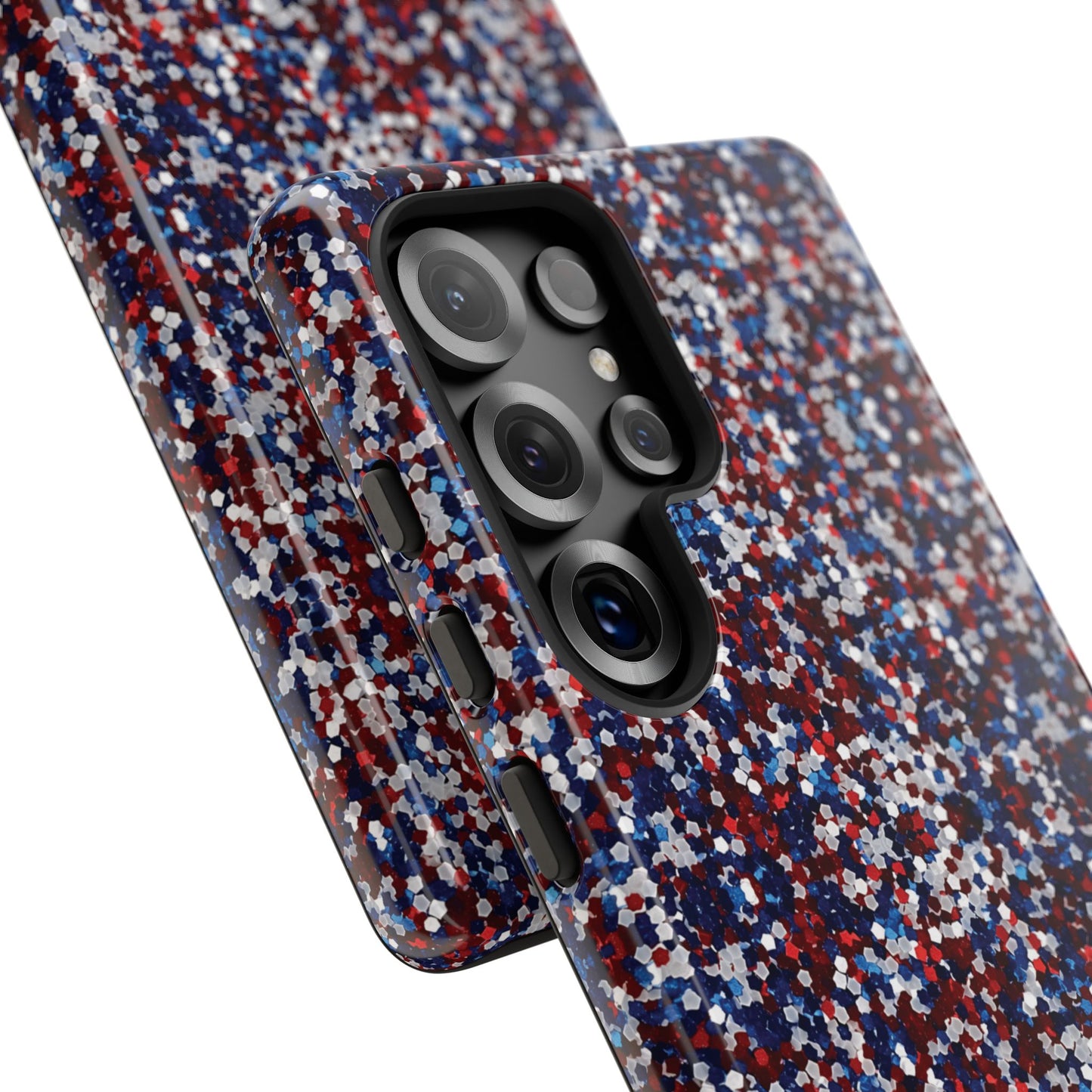 Red White Blue Glitter Tough Phone Case