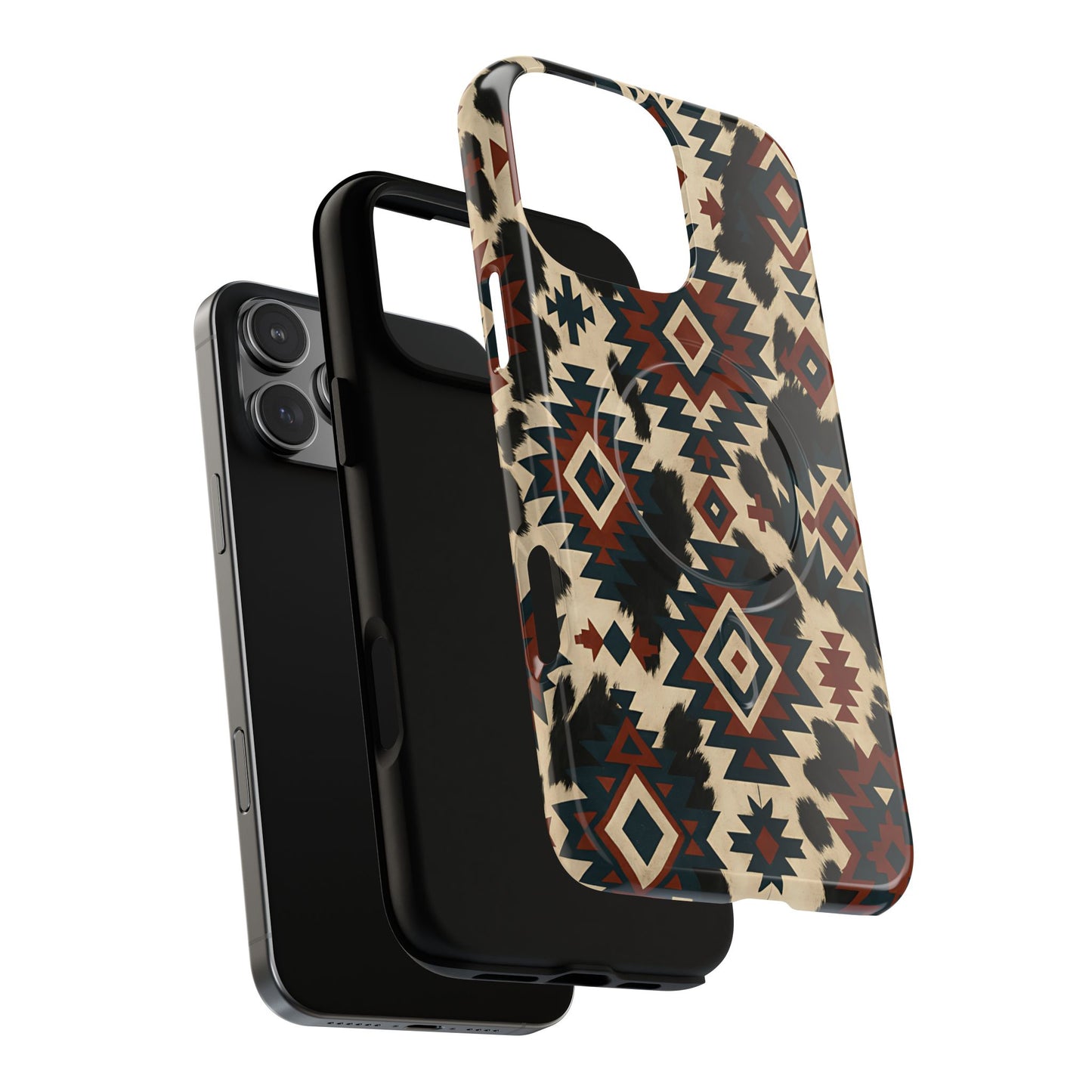 Rust Aztec + Cowhide Magnetic Case
