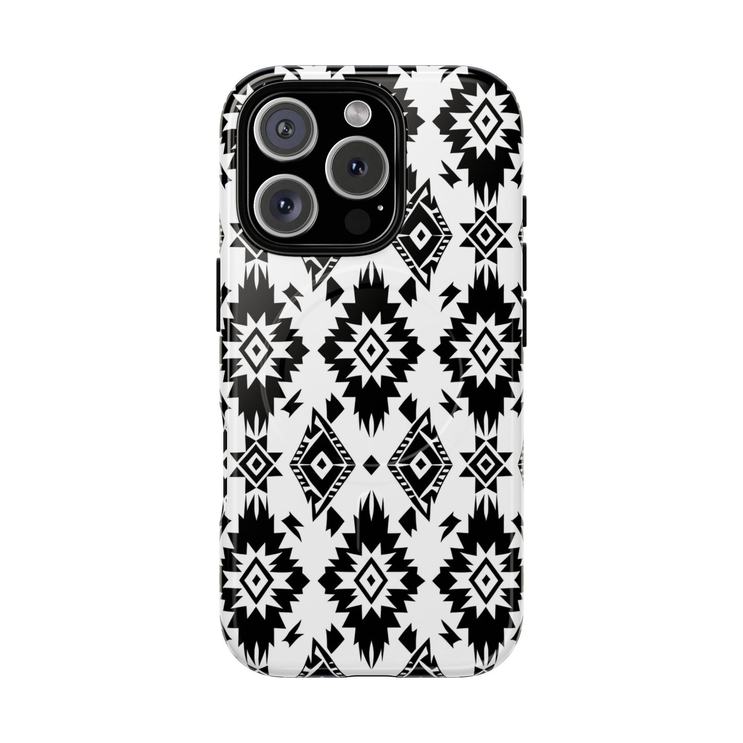 Black White Aztec Magnetic Case