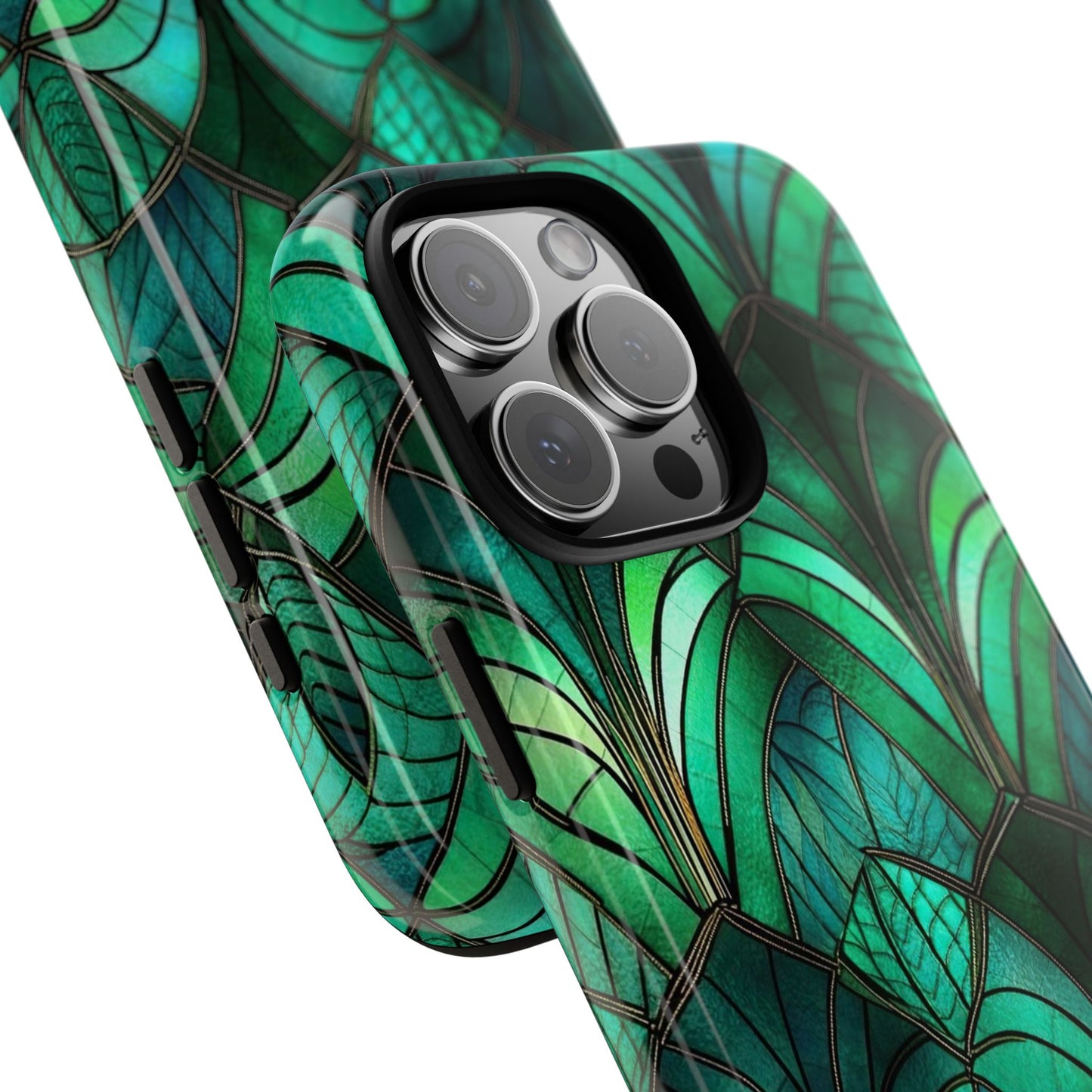 Emerald Green Stained Glass Tough Phone Case