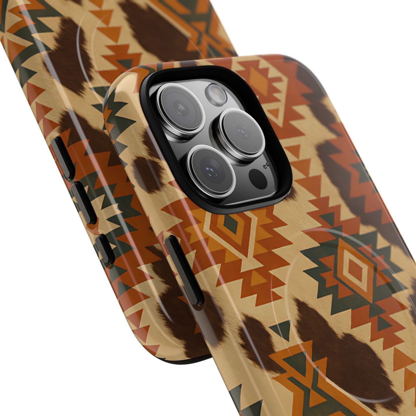 Sunset Aztec + Cowhide Magnetic Case