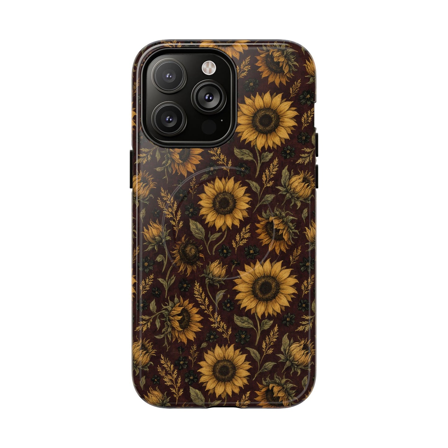 Burgundy Sunflowers Magnetic Case