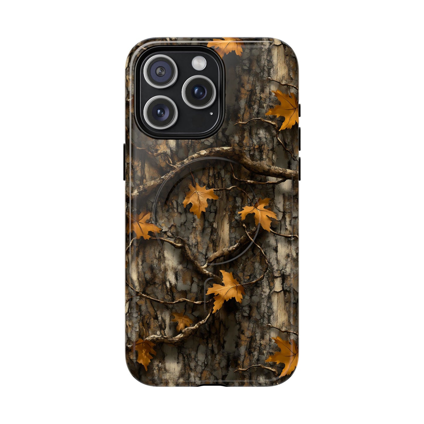 Orange Leaf Tree Camo Magnetic Case