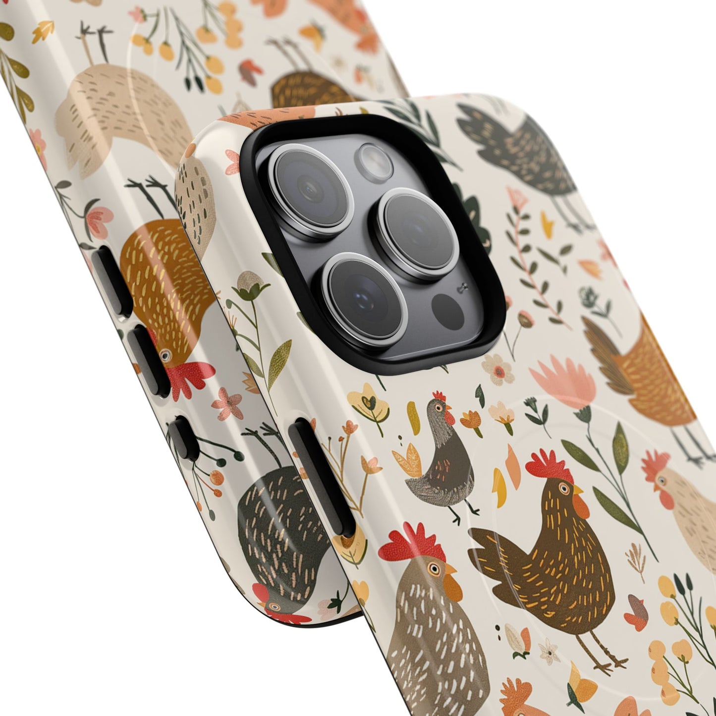 Floral Chickens Magnetic Case
