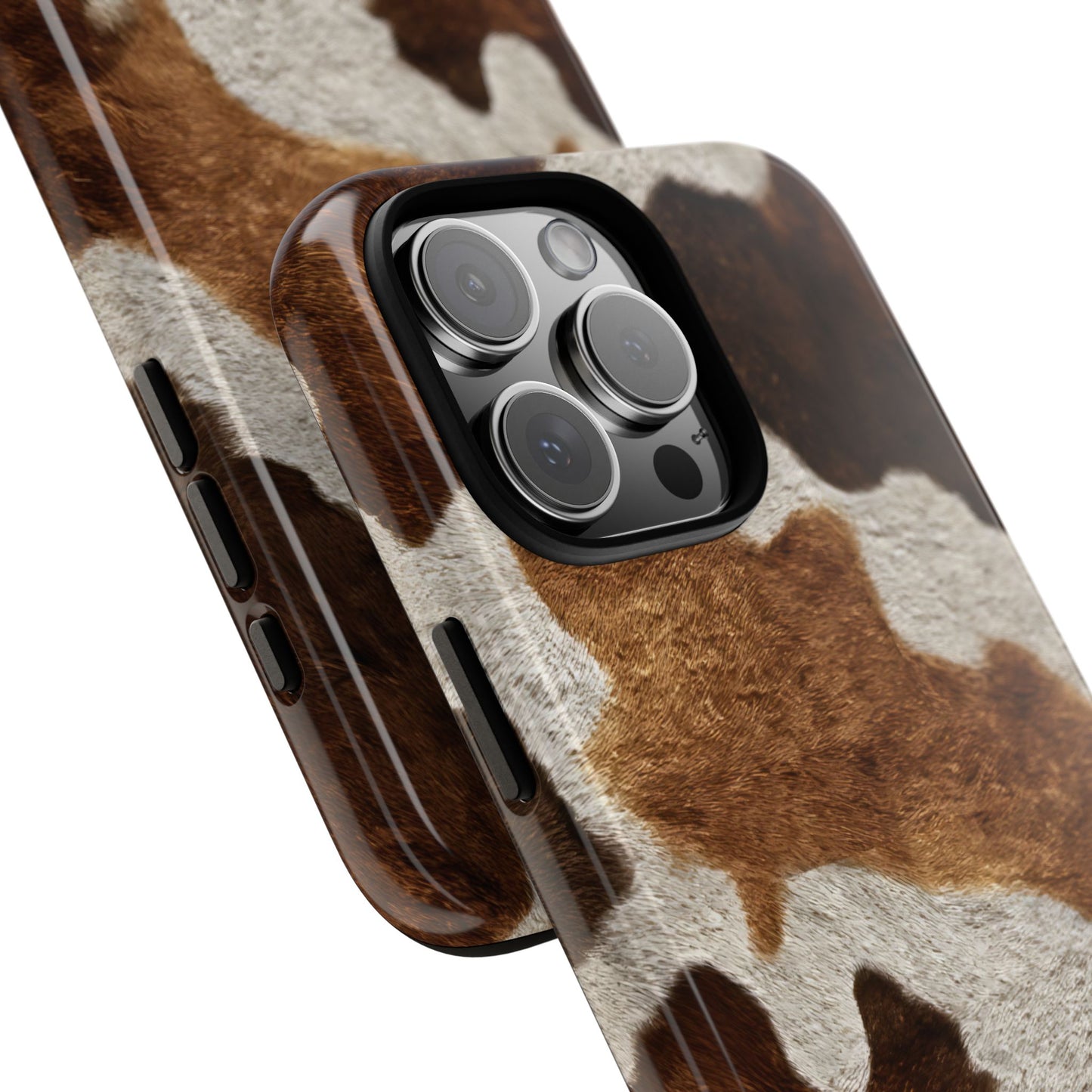 Two-Tone Brown Cowhide Tough Phone Case