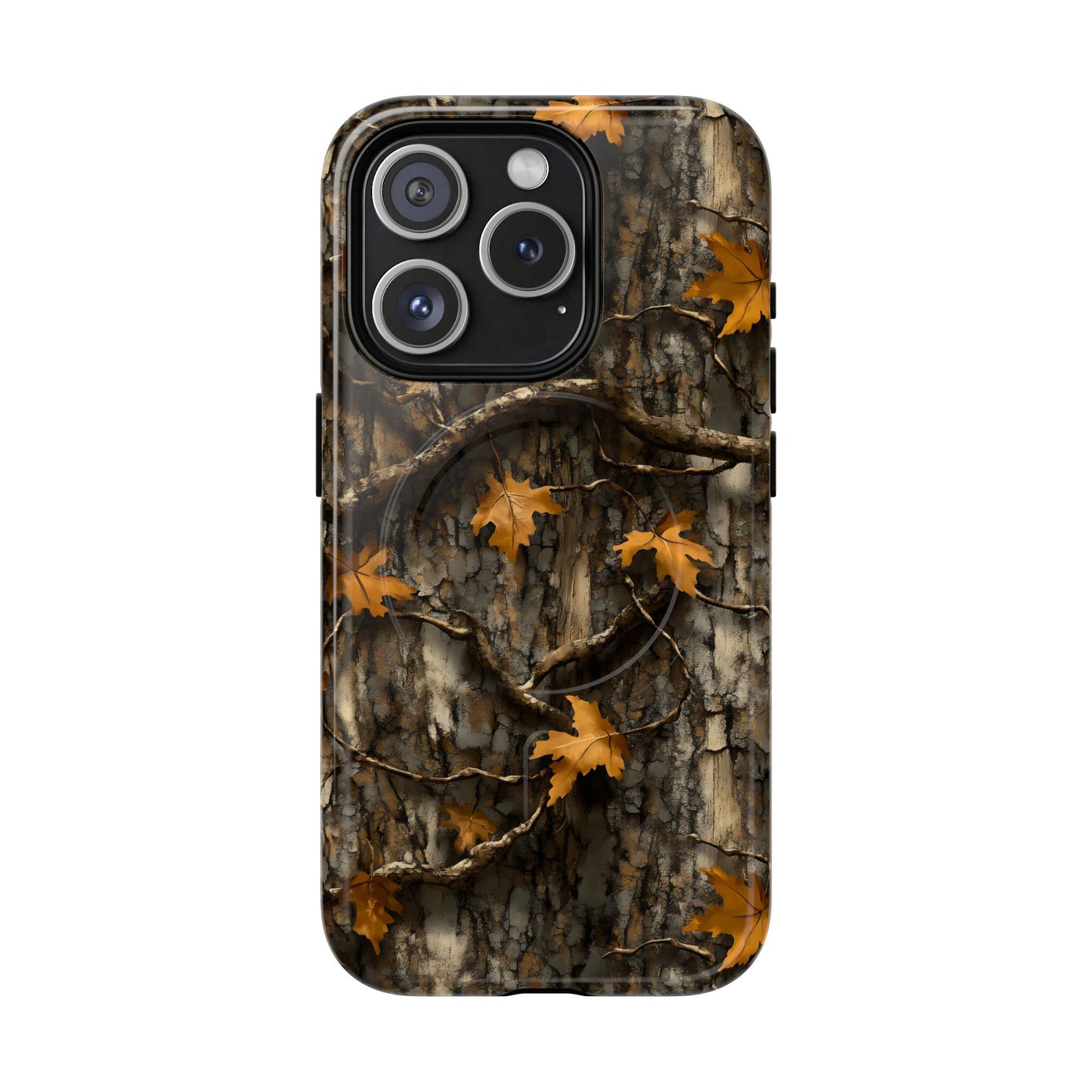 Orange Leaf Tree Camo Magnetic Case