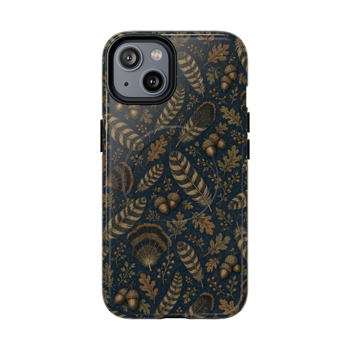 Navy Feathers Magnetic Case