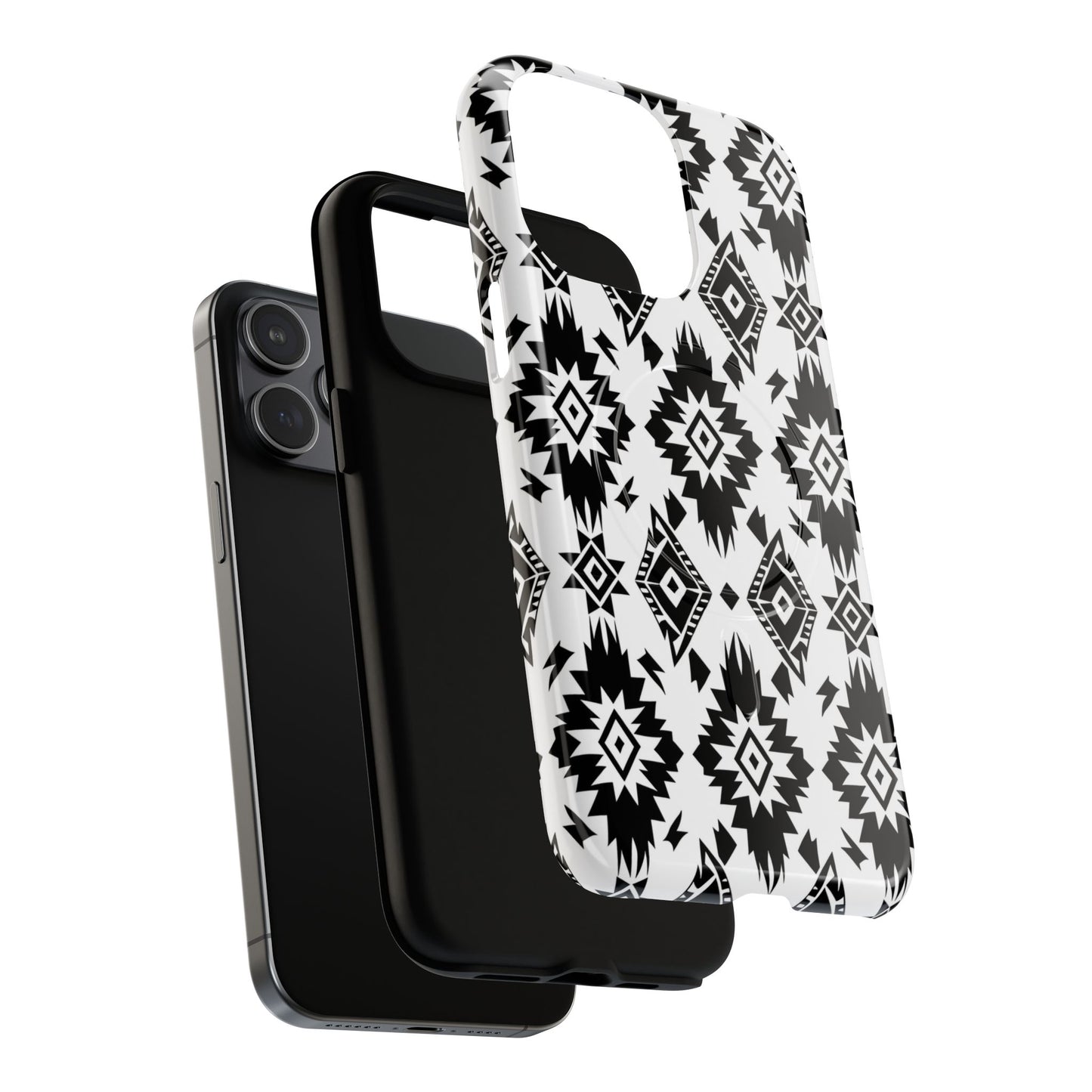 Black White Aztec Magnetic Case