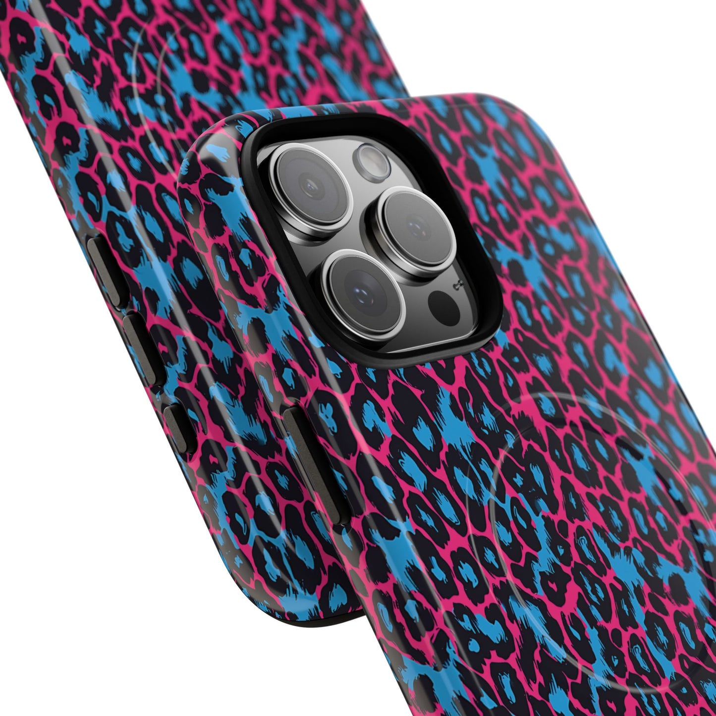 Pink Blue Leopard Magnetic Case