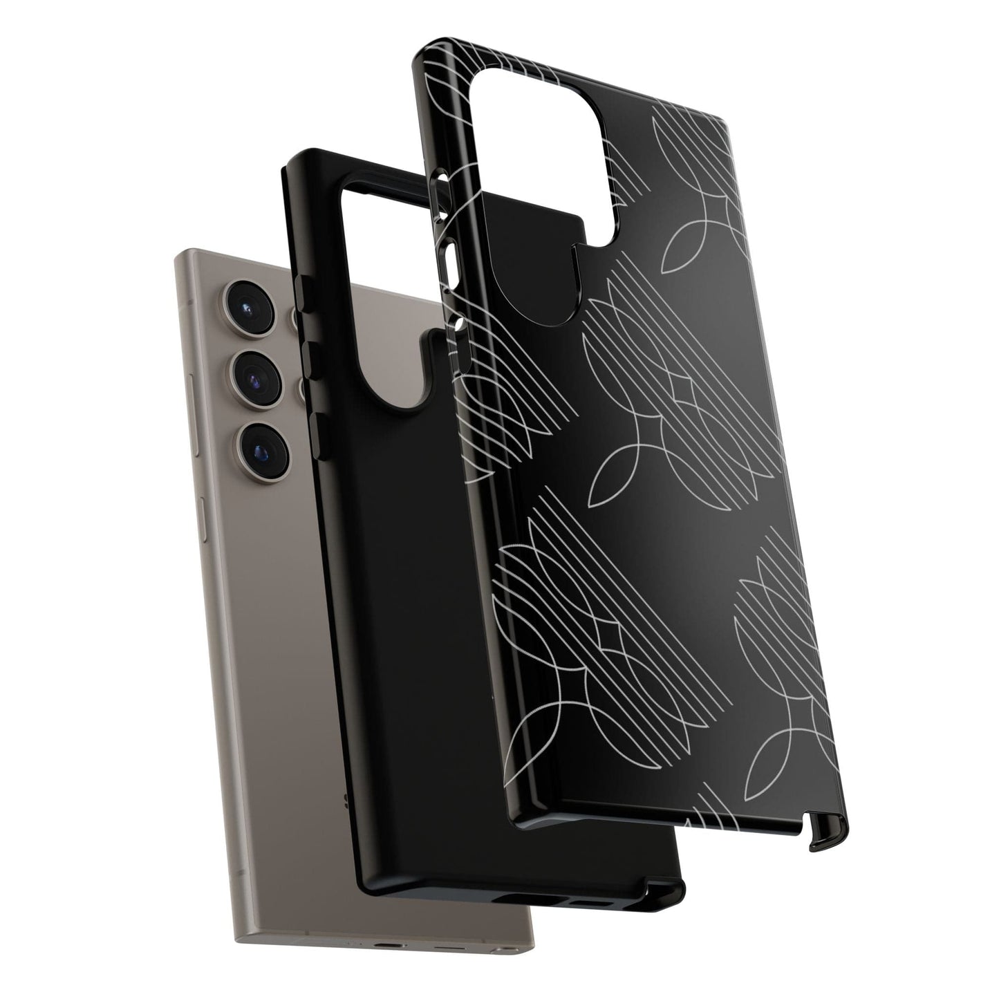 Boot Stitch Pattern Phone Case-Black