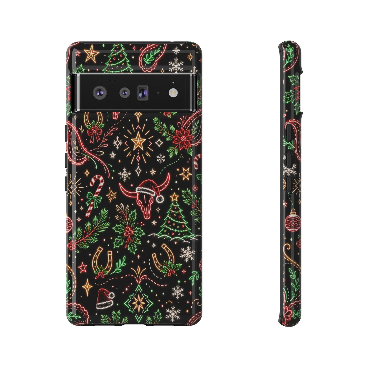 Neon Christmas Skulls Tough Case