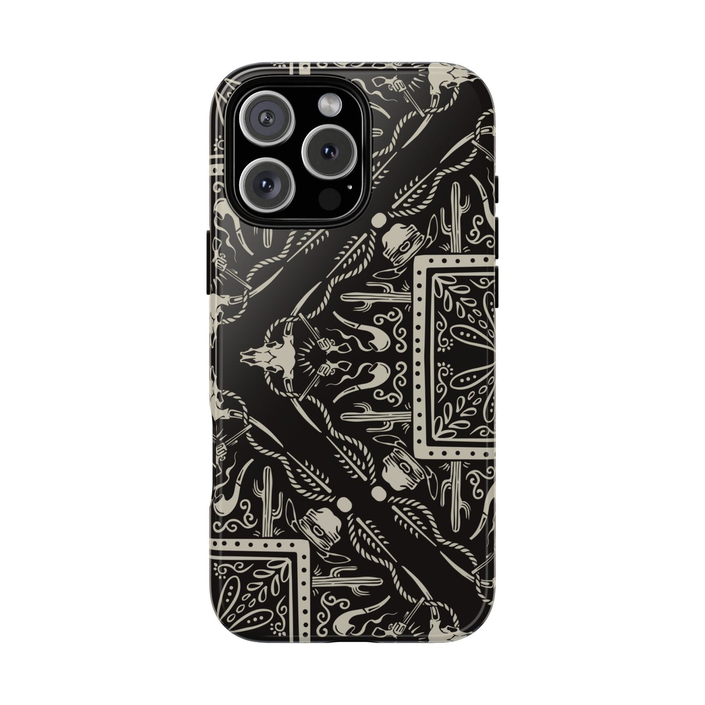 Western Black Bandana Tough Phone Case
