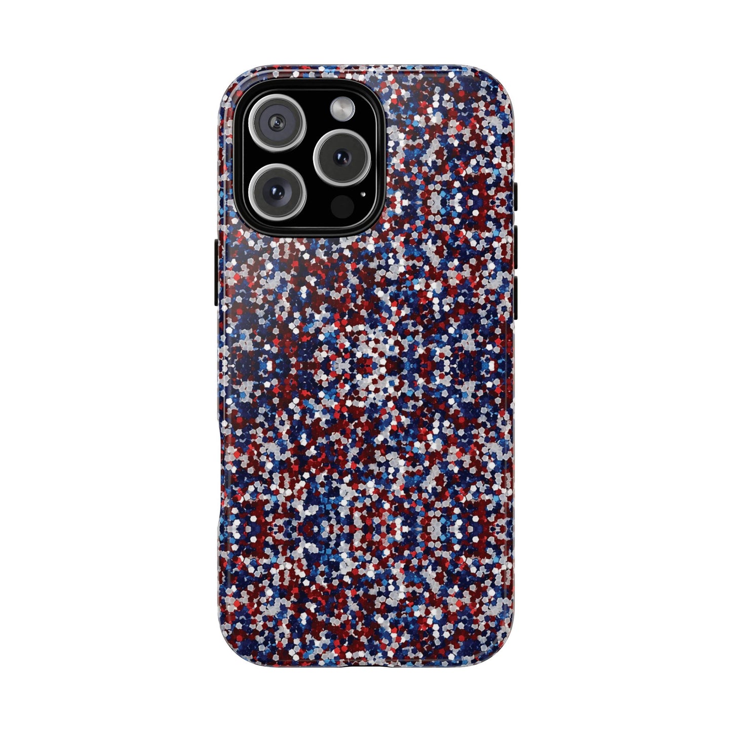Red White Blue Glitter Tough Phone Case