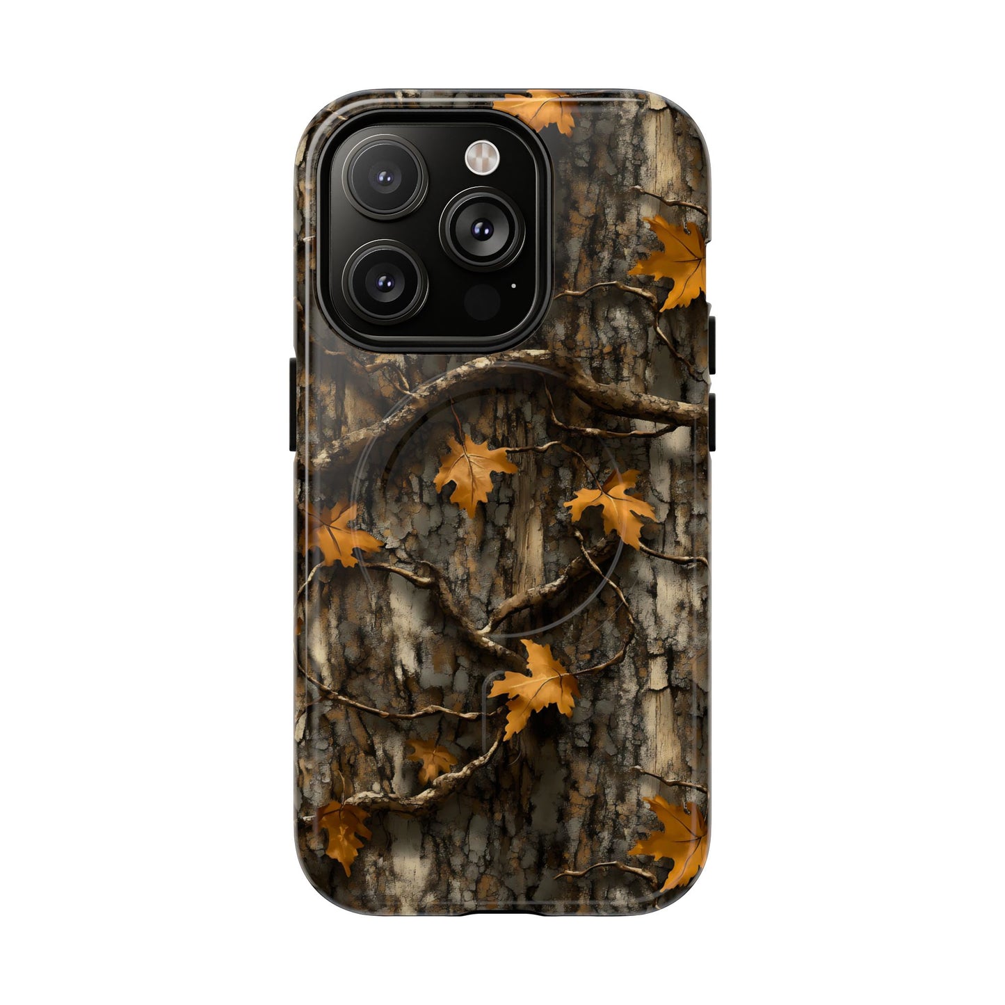 Orange Leaf Tree Camo Magnetic Case