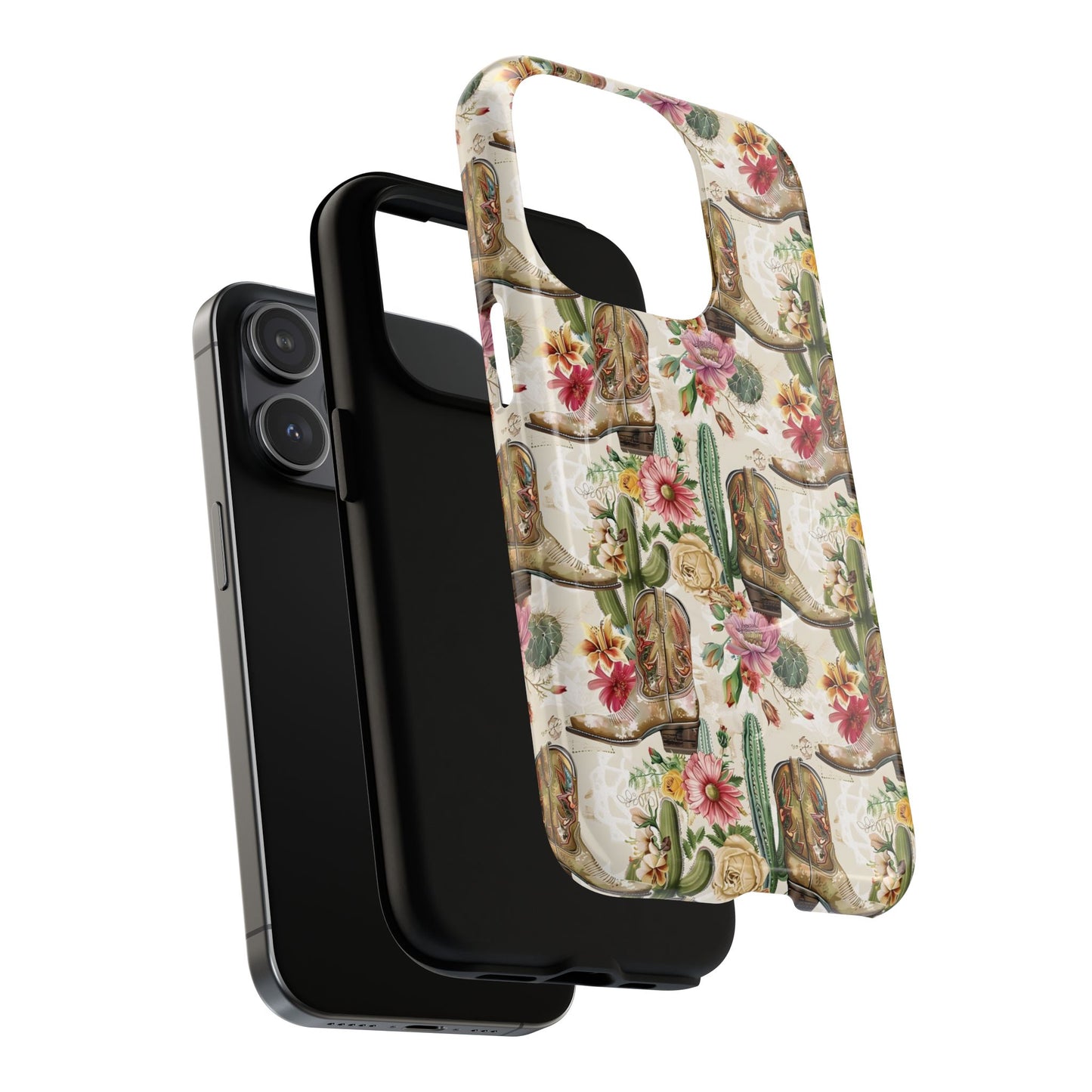 Pink Flowers and Boots Magnetic Case