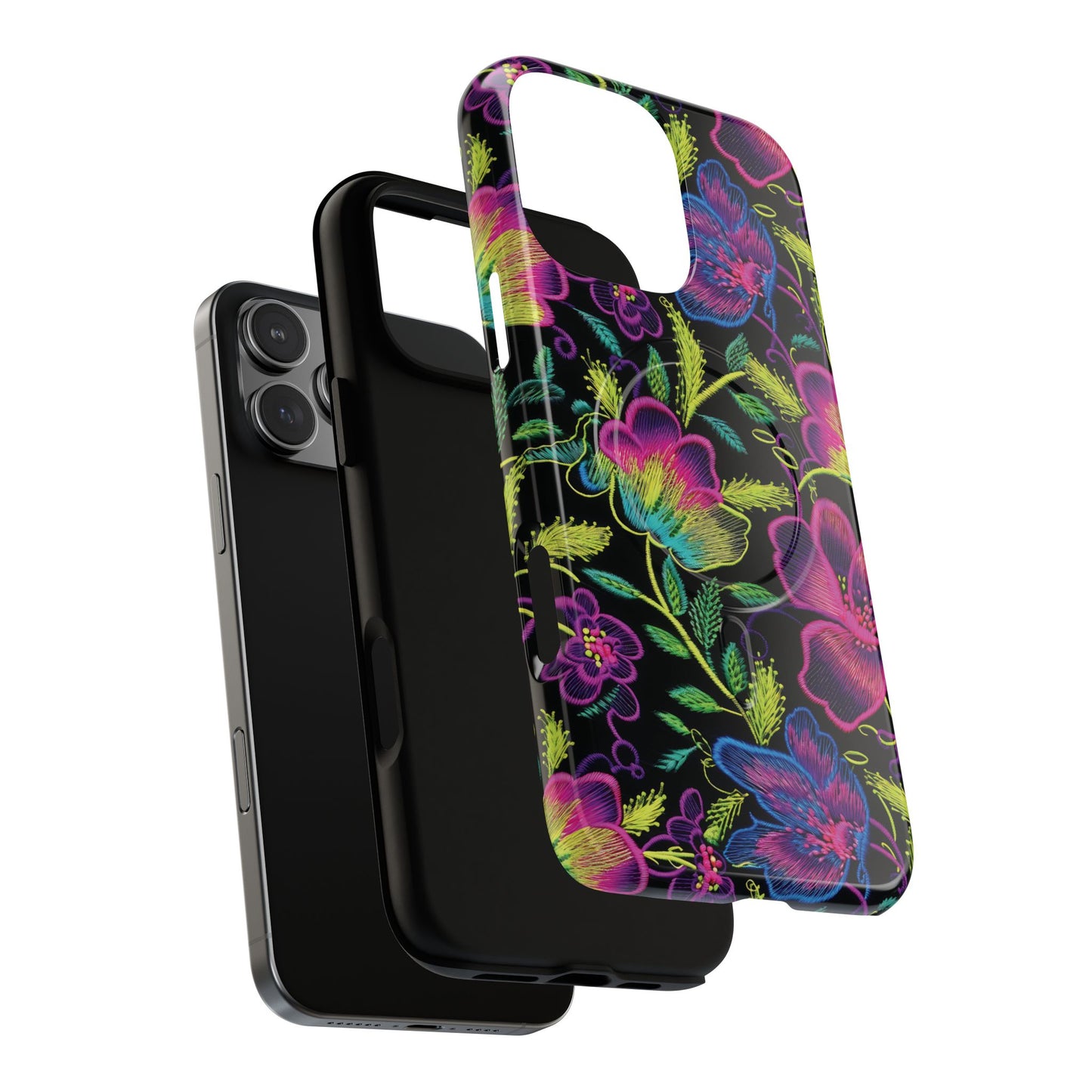 Neon Green Flowers Magnetic Case