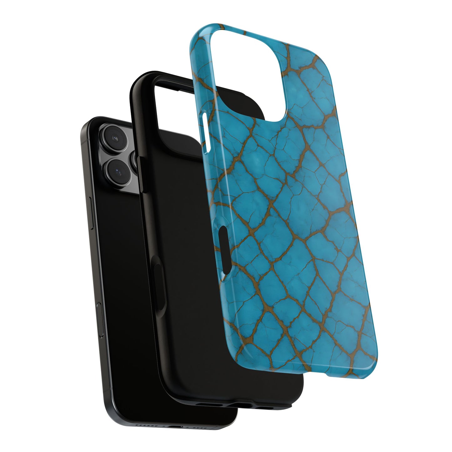 Cracked Turquoise Tough Phone Case