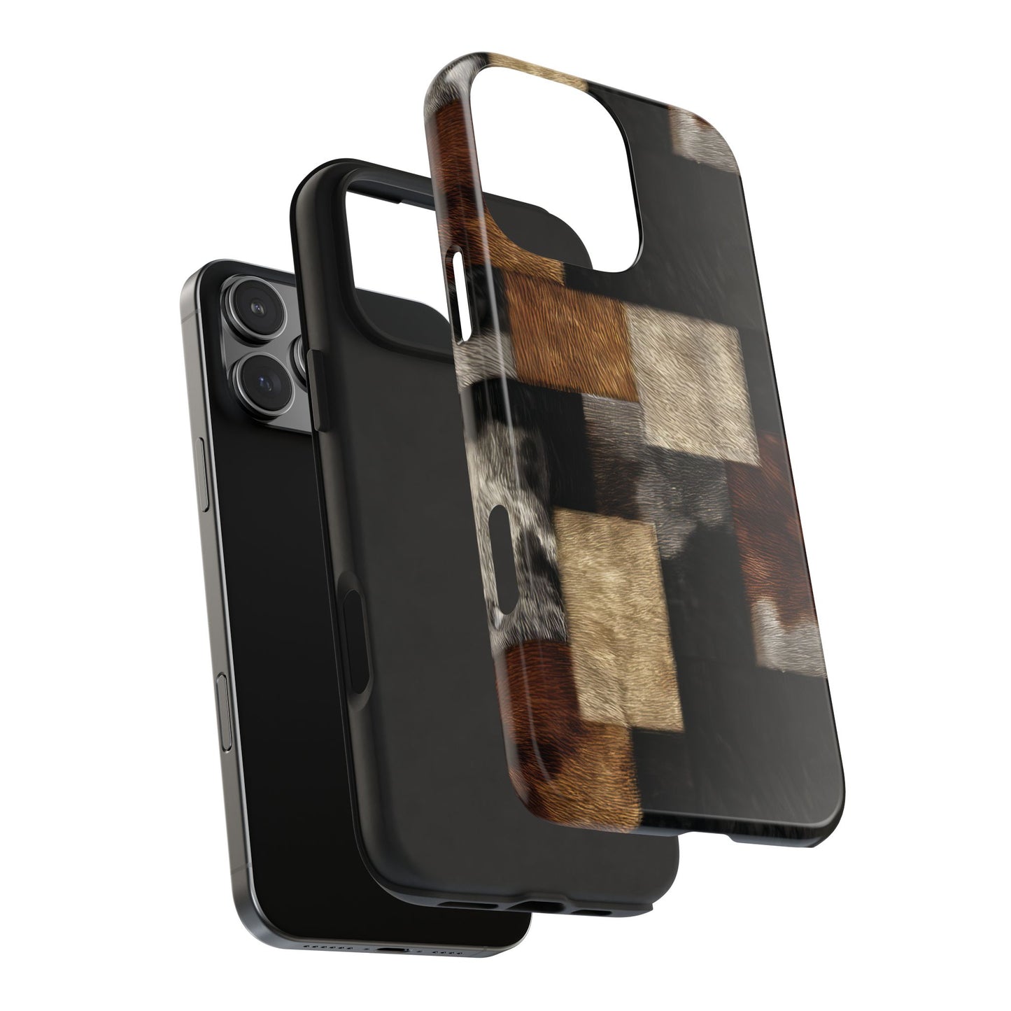 Cowhide Patchwork Phone Case