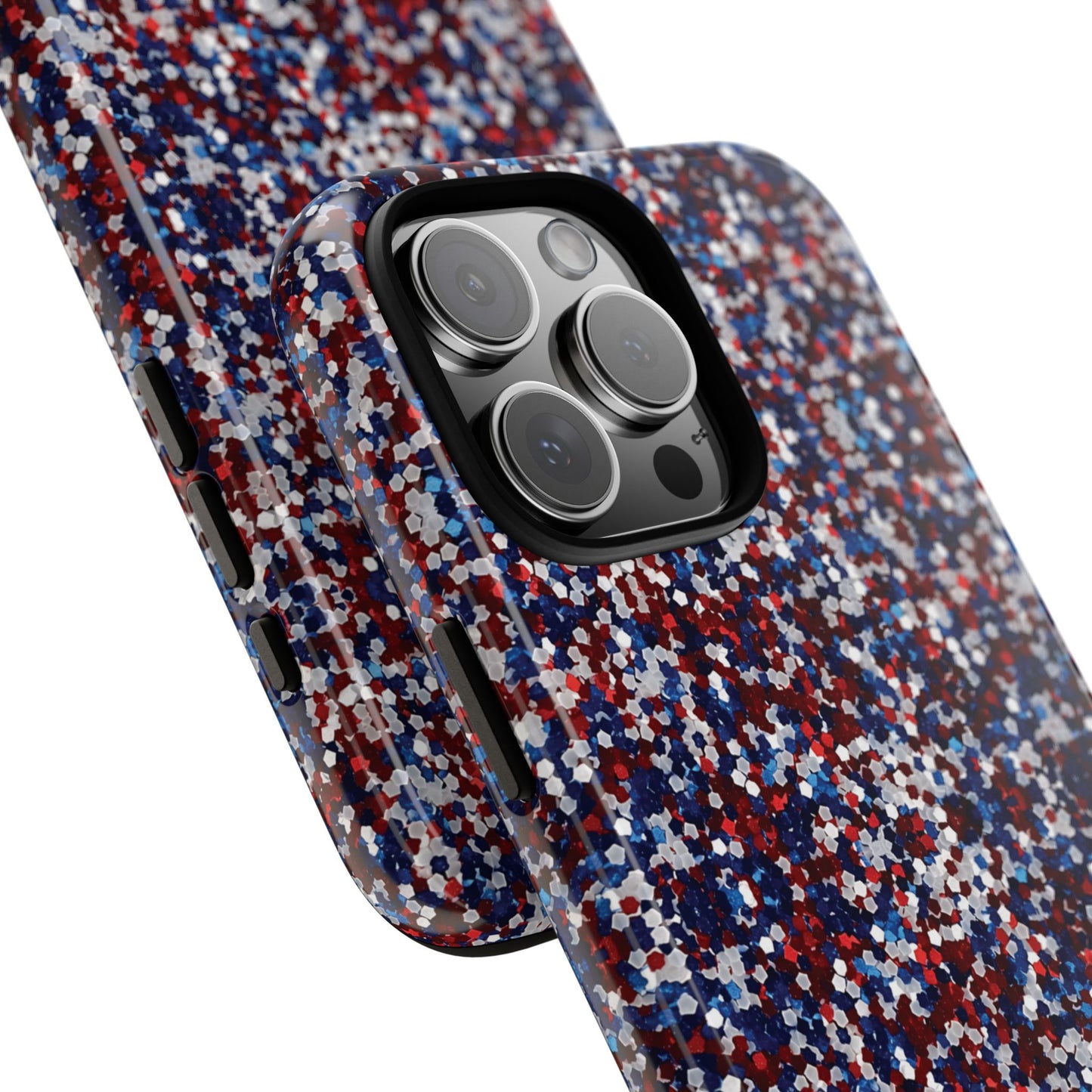 Red White Blue Glitter Tough Phone Case