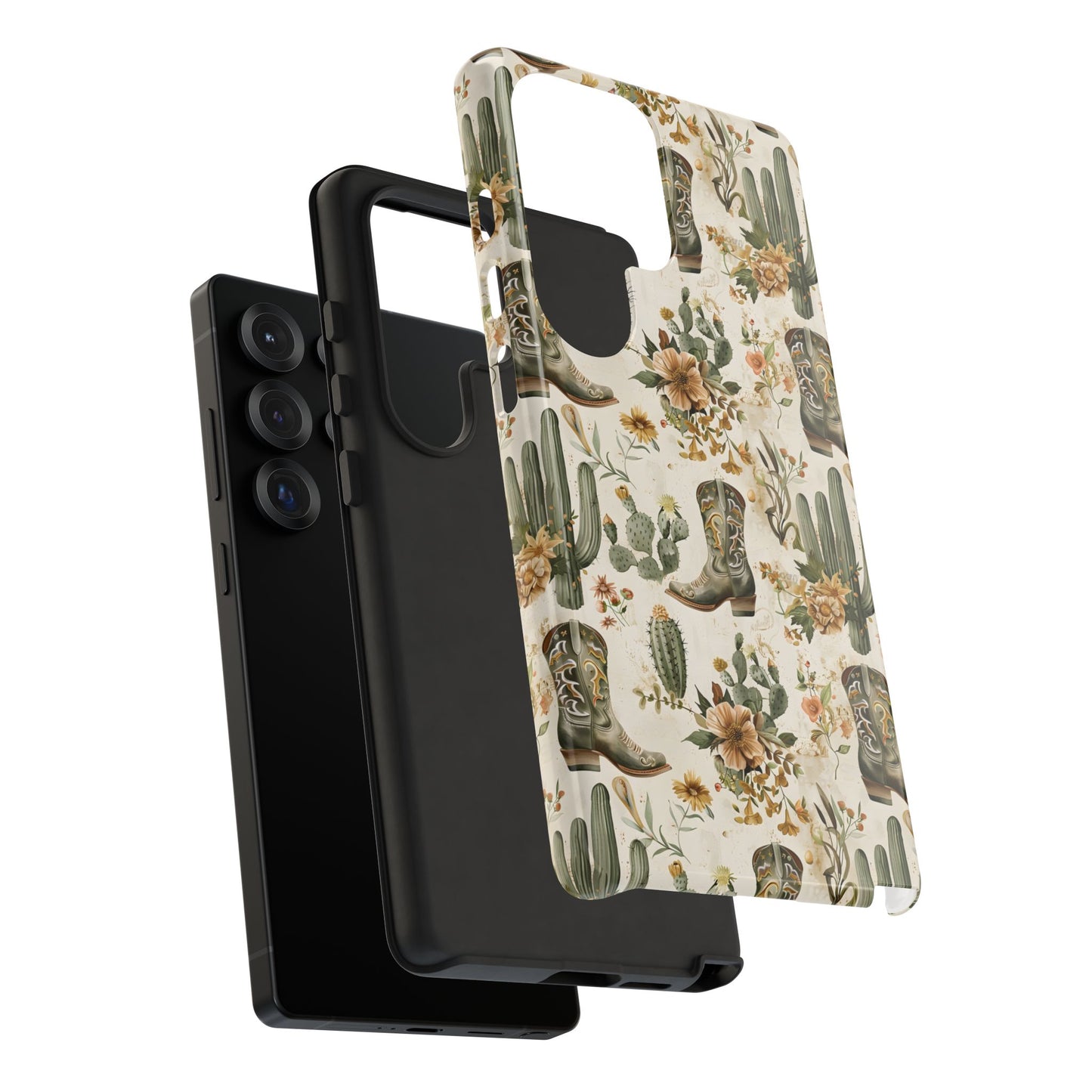 Sage Boots and Flowers Phone Case