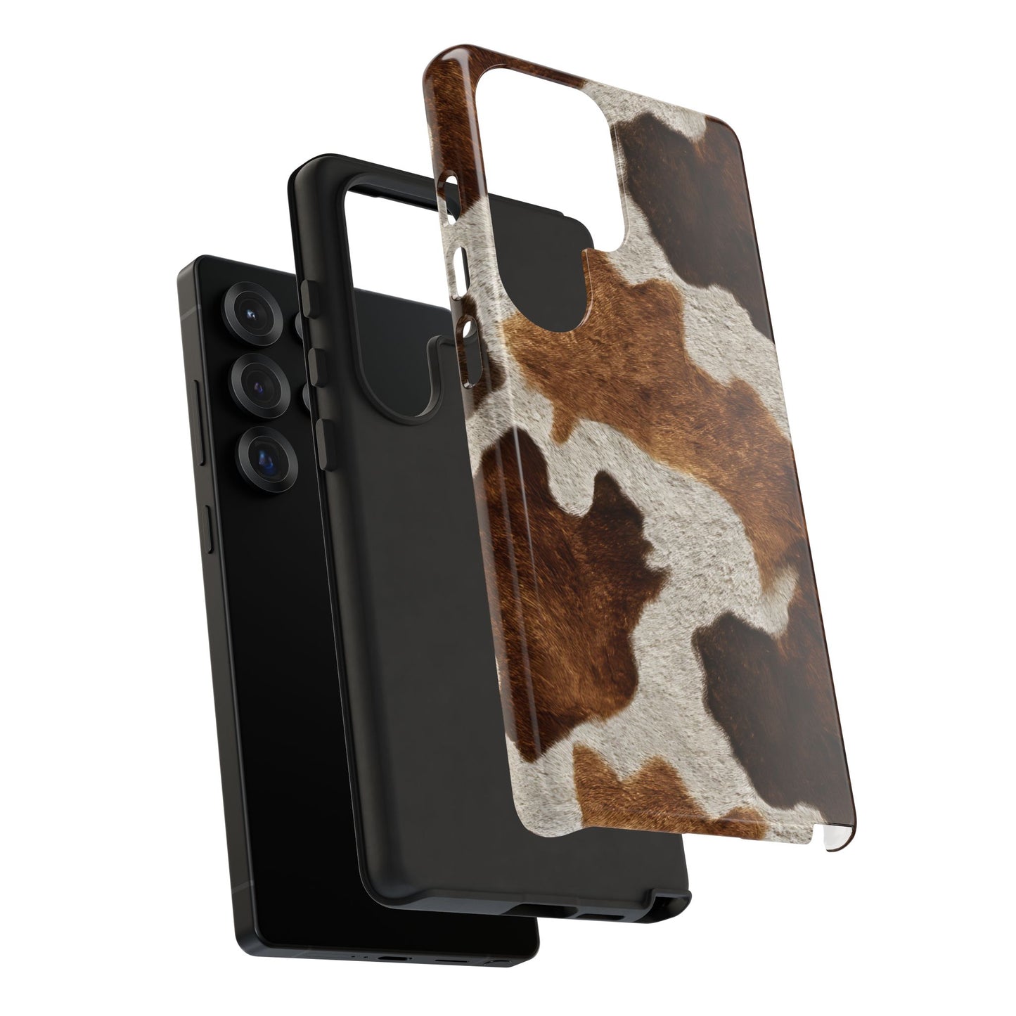 Two-Tone Brown Cowhide Phone Case