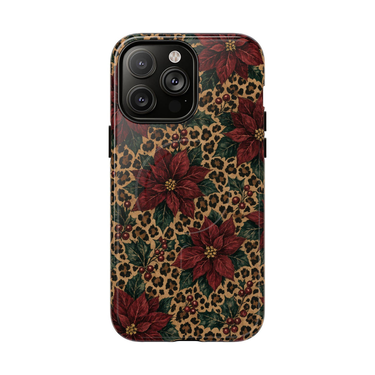 Leopard Poinsettia Magnetic Case