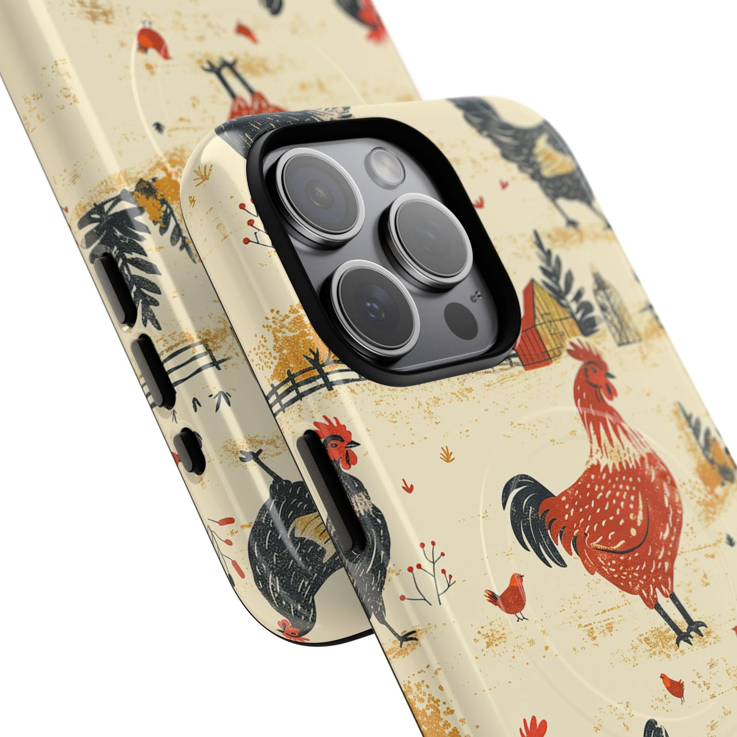 Black Red Chickens Magnetic Case