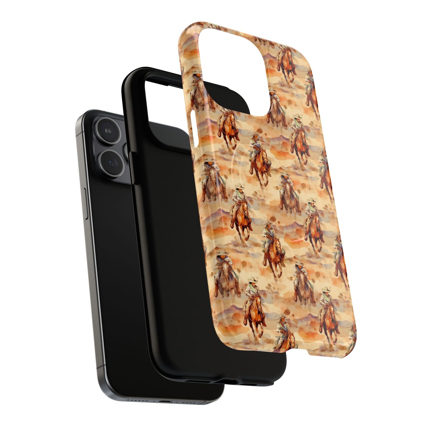 Western Horse Pattern Magnetic Case