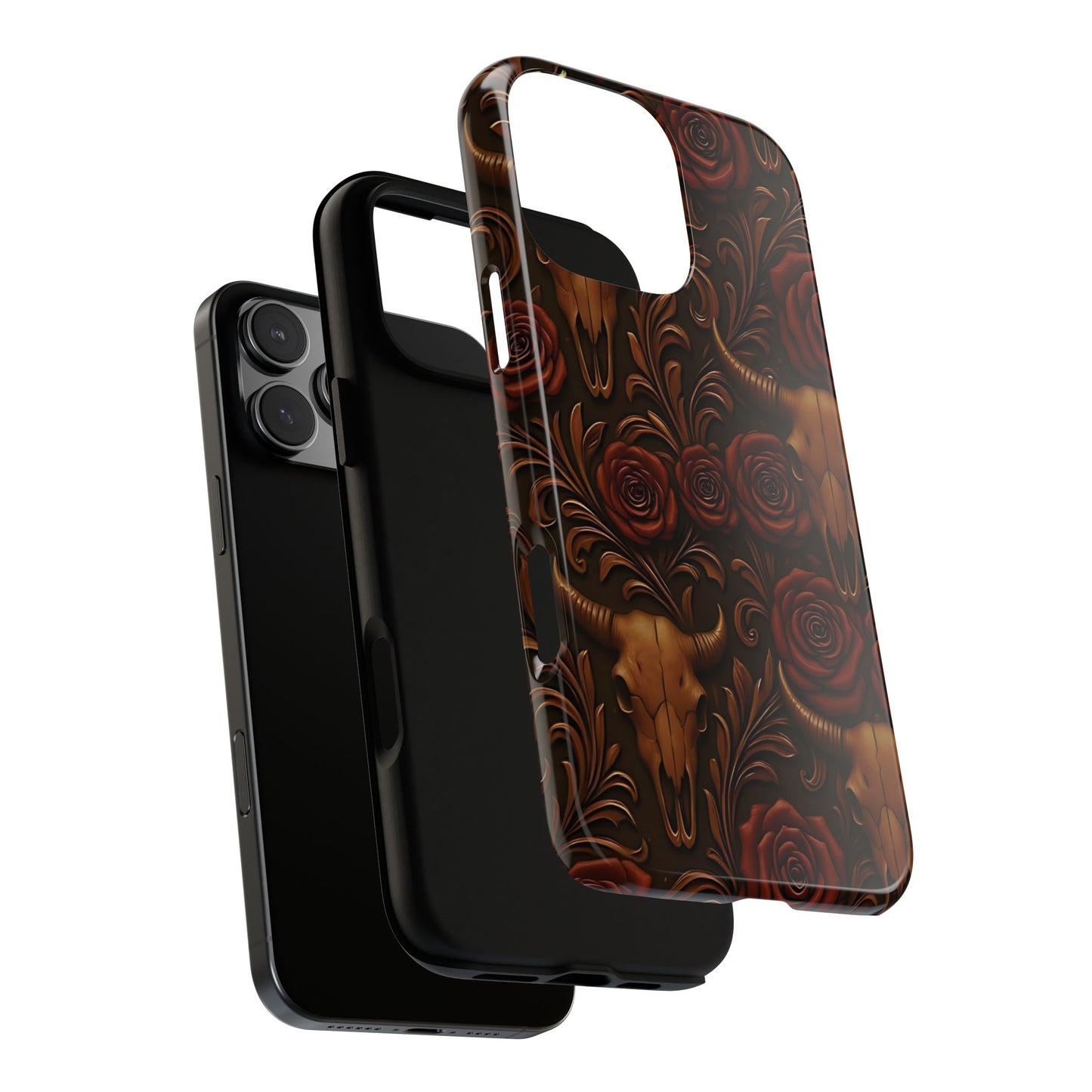 Bull Skull Cowgirl Rose Tough Phone Case