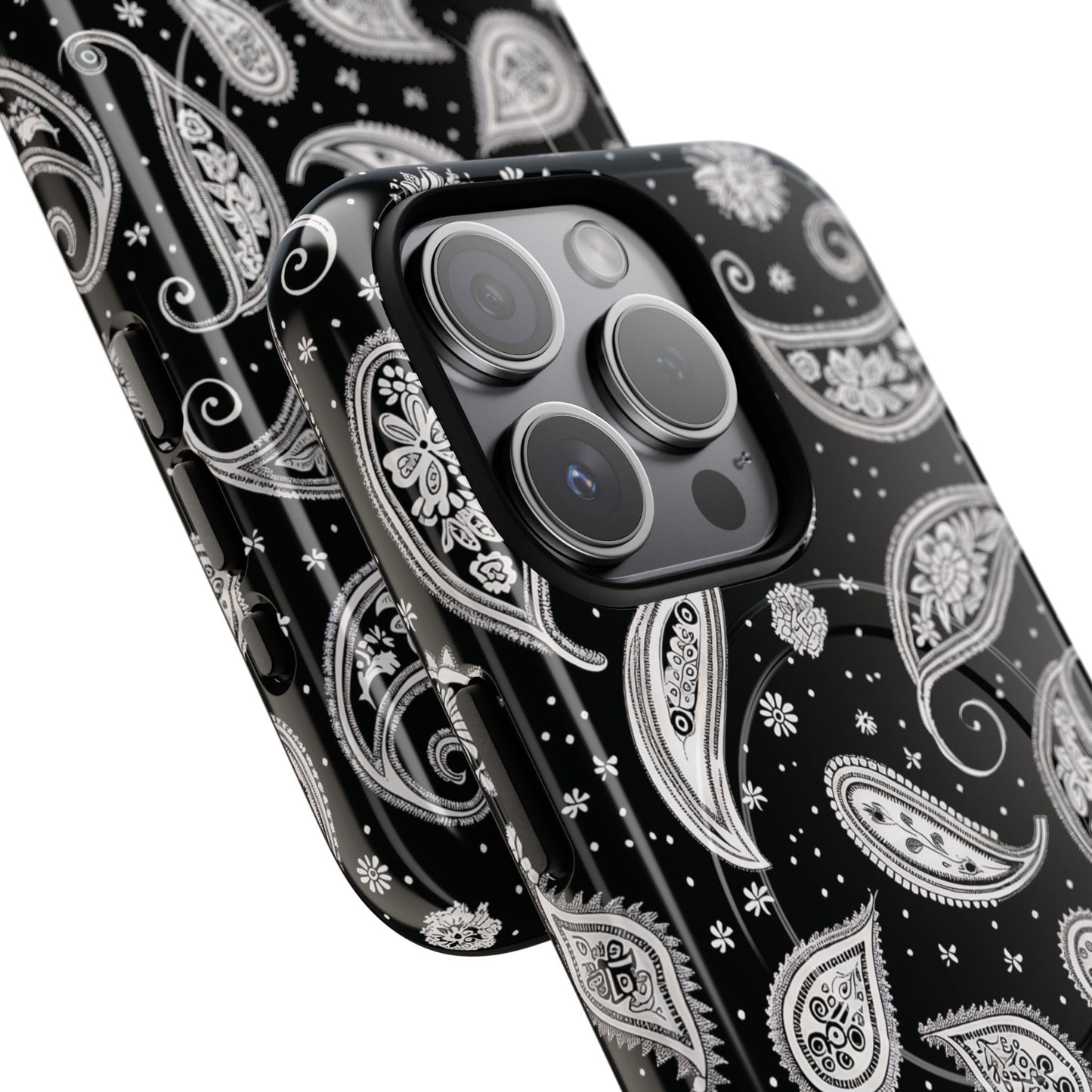 Black White Paisley Magnetic Case