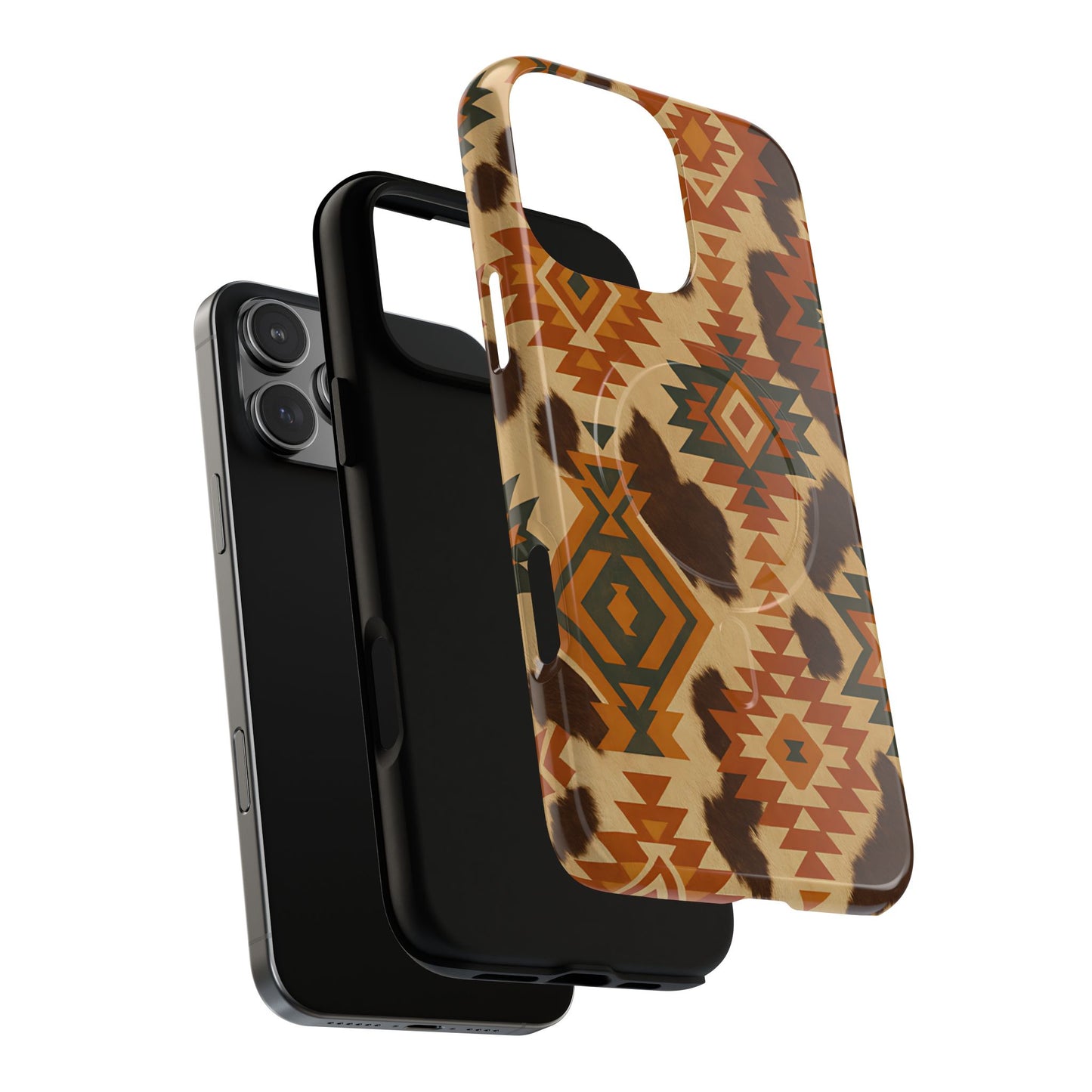 Sunset Aztec + Cowhide Magnetic Case