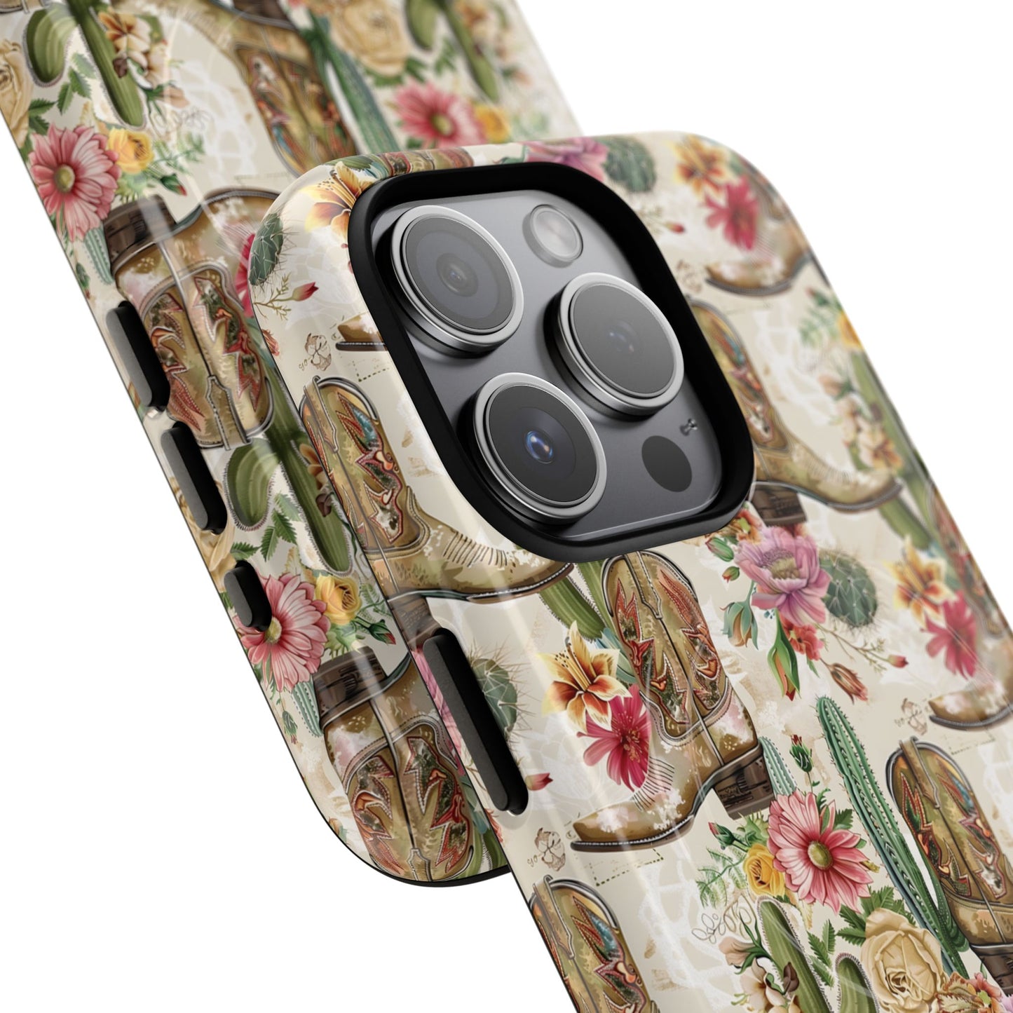 Pink Flowers and Boots Magnetic Case