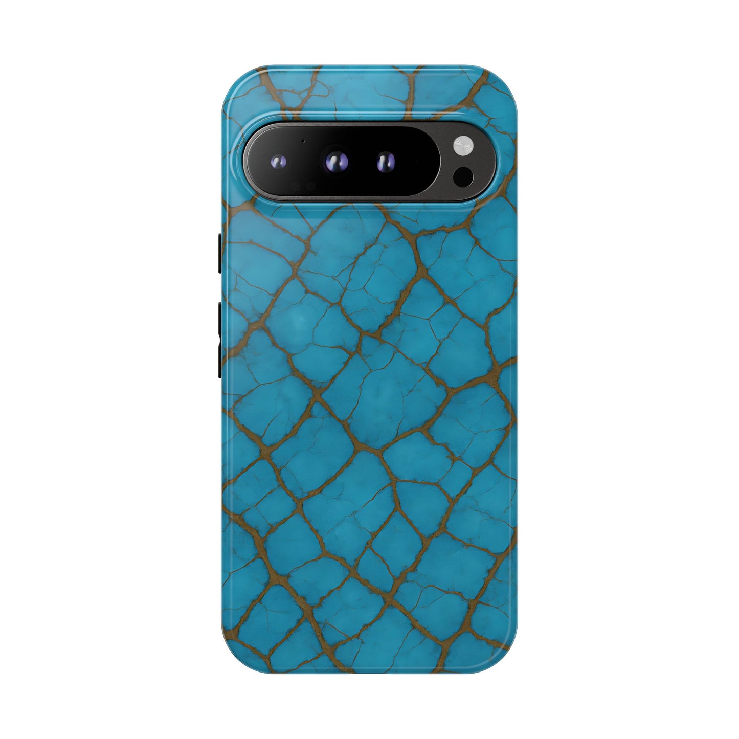 Cracked Turquoise Tough Phone Case