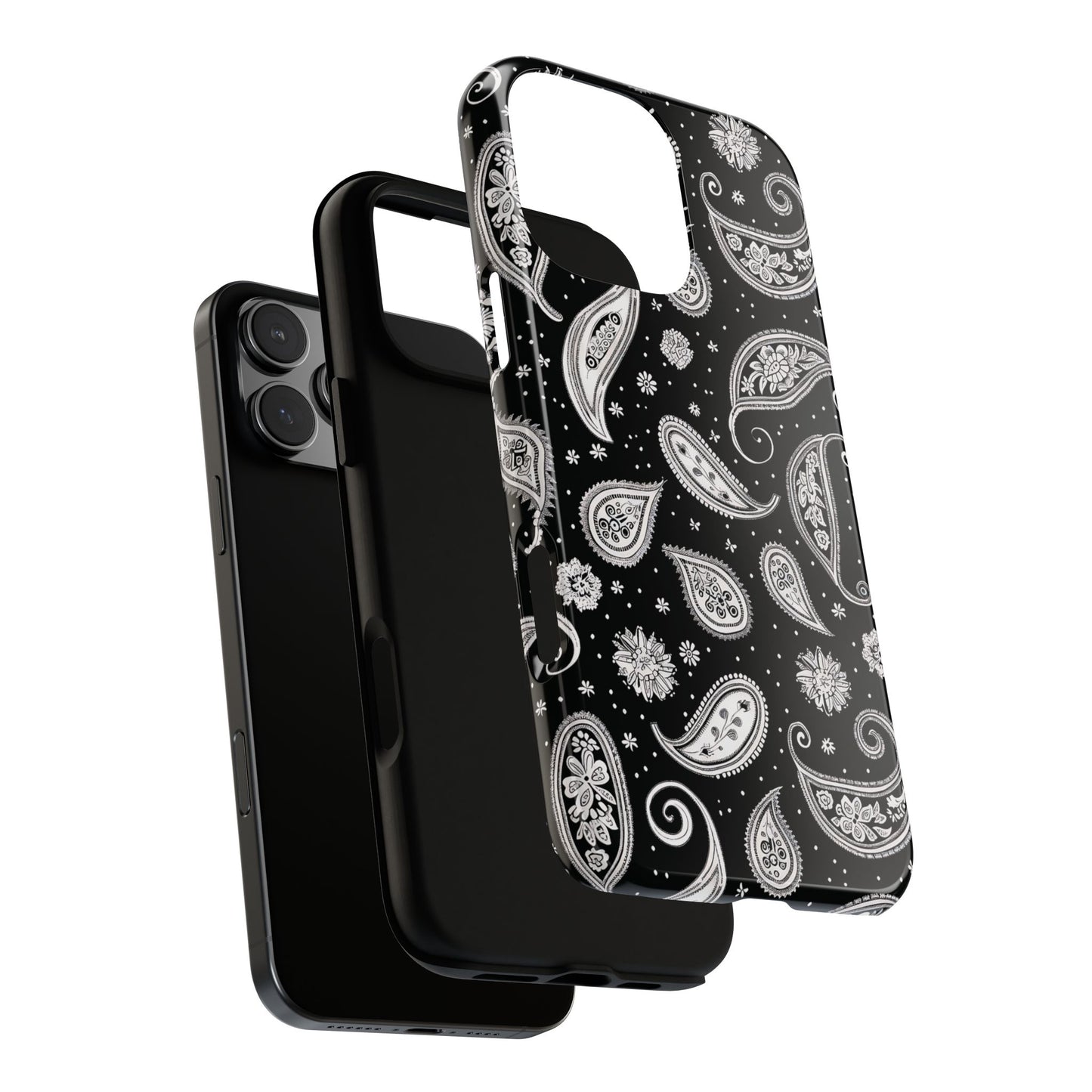 Black White Paisley Tough Phone Case