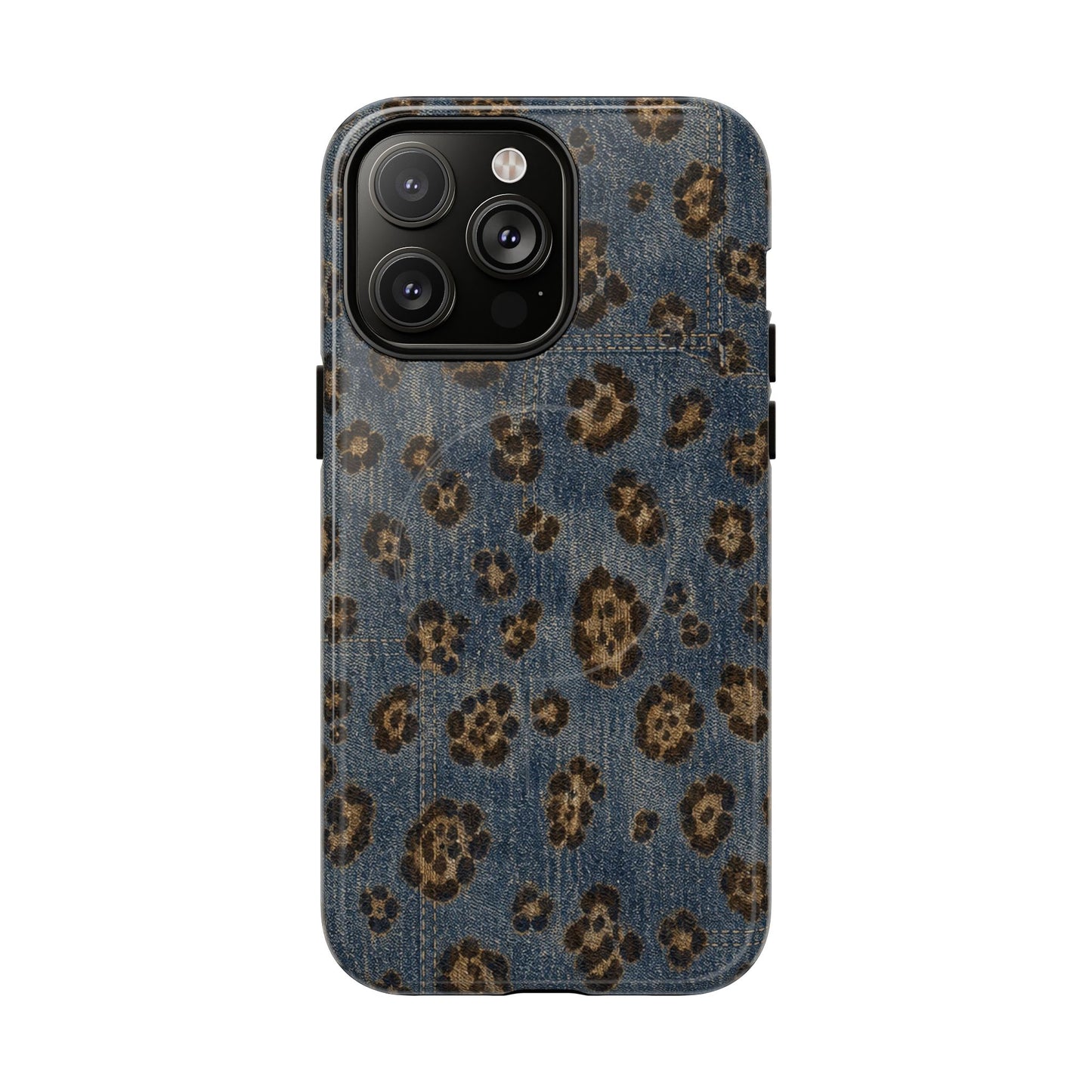 Denim Leopard Magnetic Case